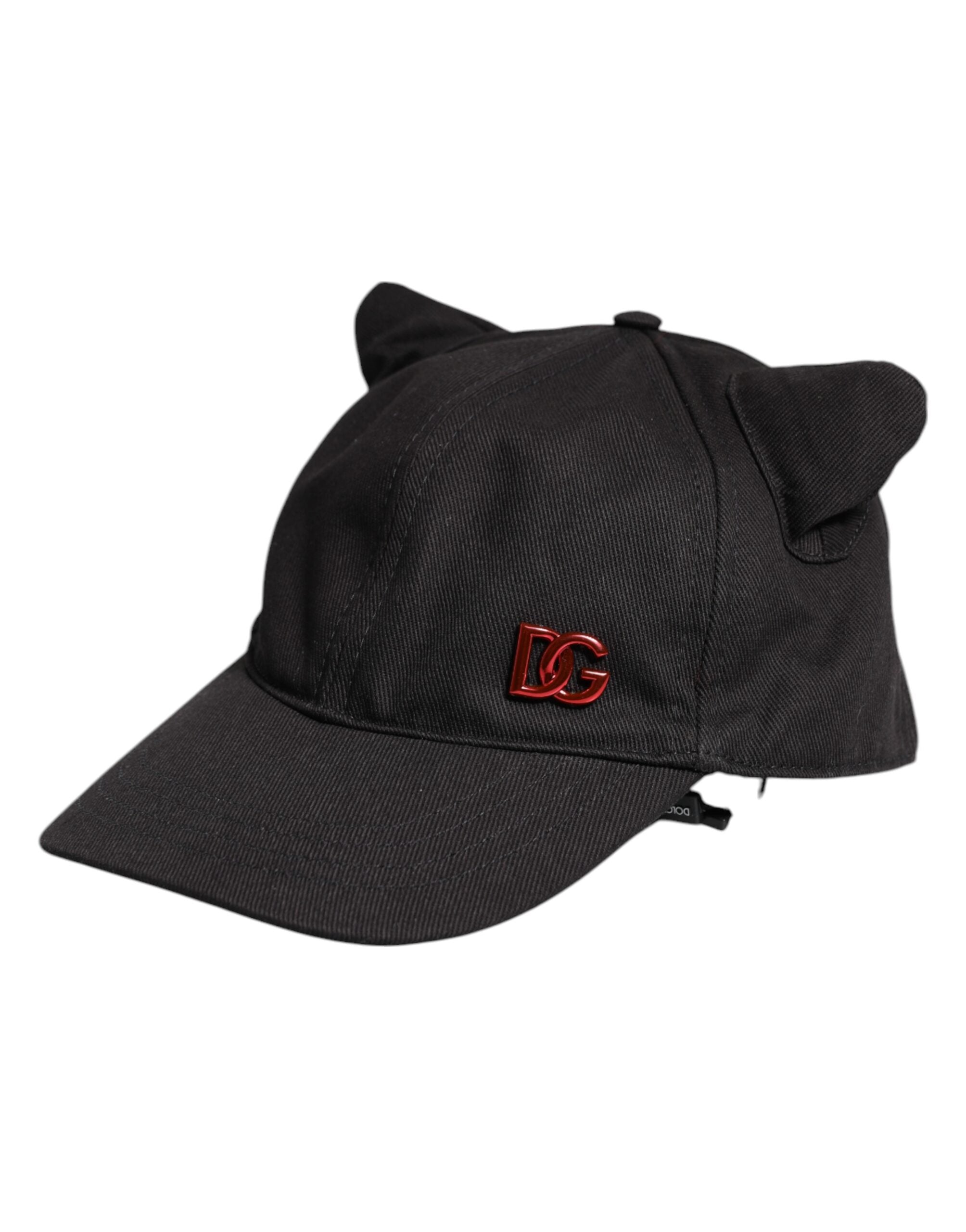 Dolce & Gabbana Black Cotton Logo Patch 6 Panels Baseball Cap Hat Dolce & Gabbana