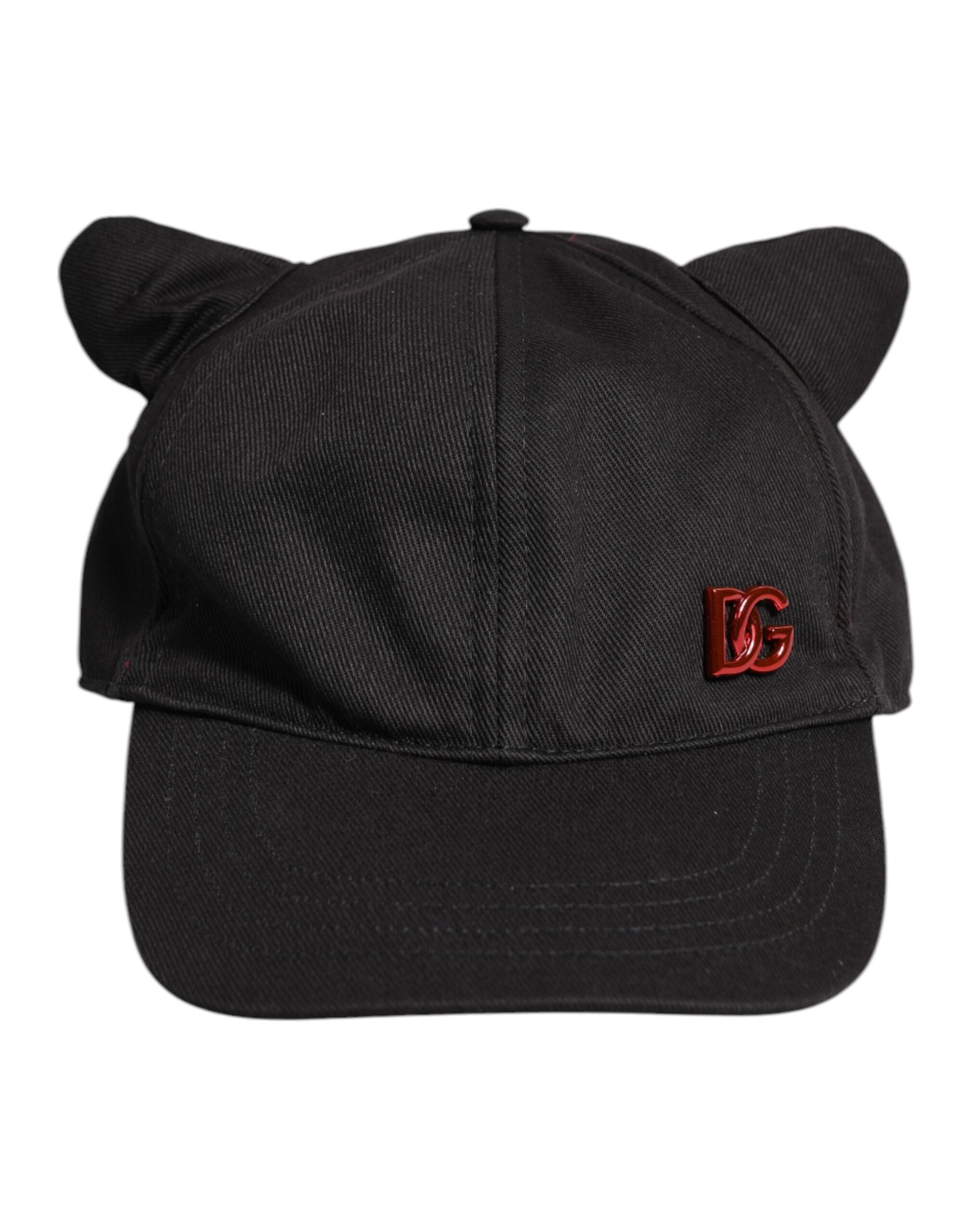 Dolce & Gabbana Black Cotton Logo Patch 6 Panels Baseball Cap Hat Dolce & Gabbana