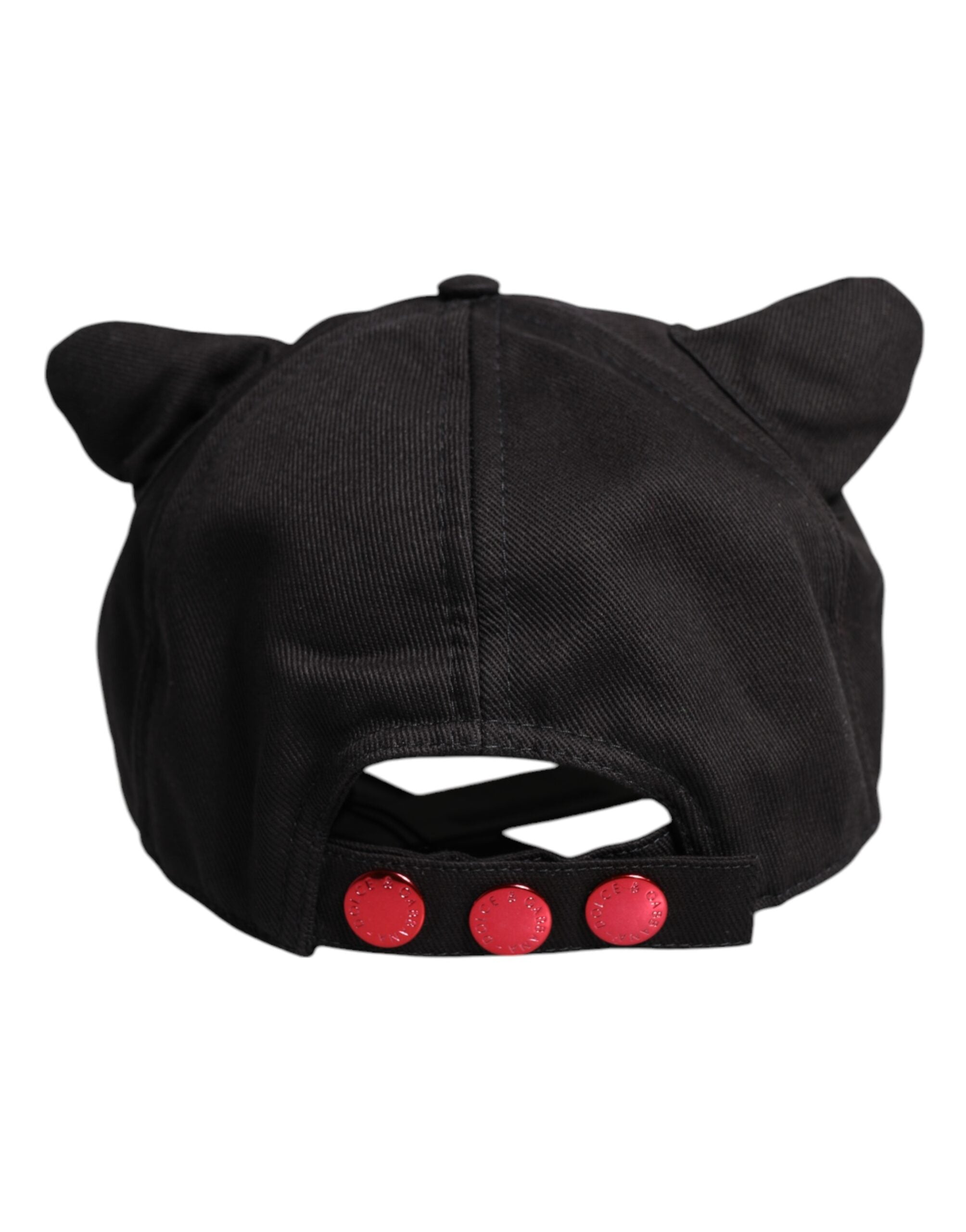 Dolce & Gabbana Black Cotton Logo Patch 6 Panels Baseball Cap Hat Dolce & Gabbana