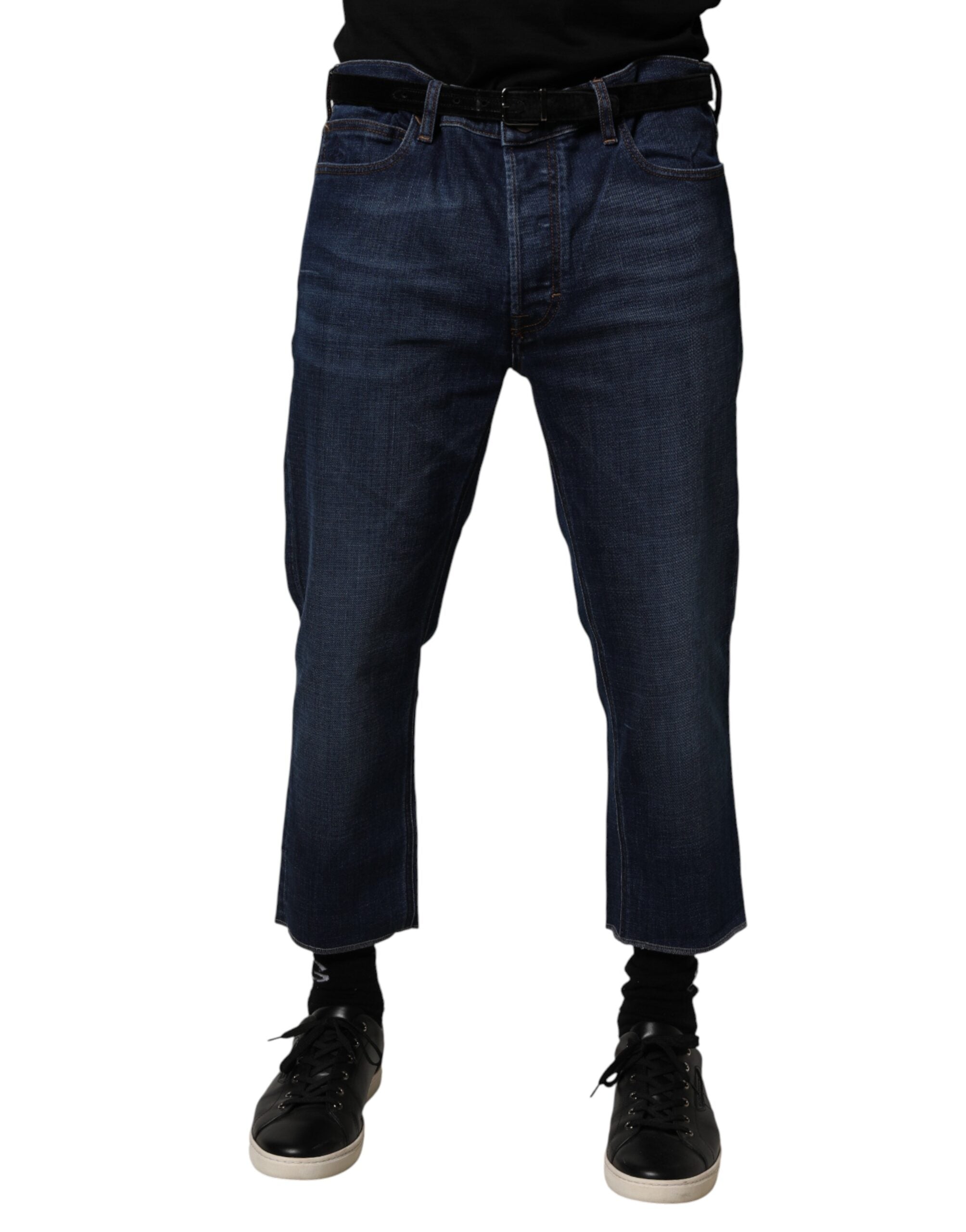 Vivienne Westwood Blue Mid Waist Cotton Men Cropped Denim Jeans Vivienne Westwood