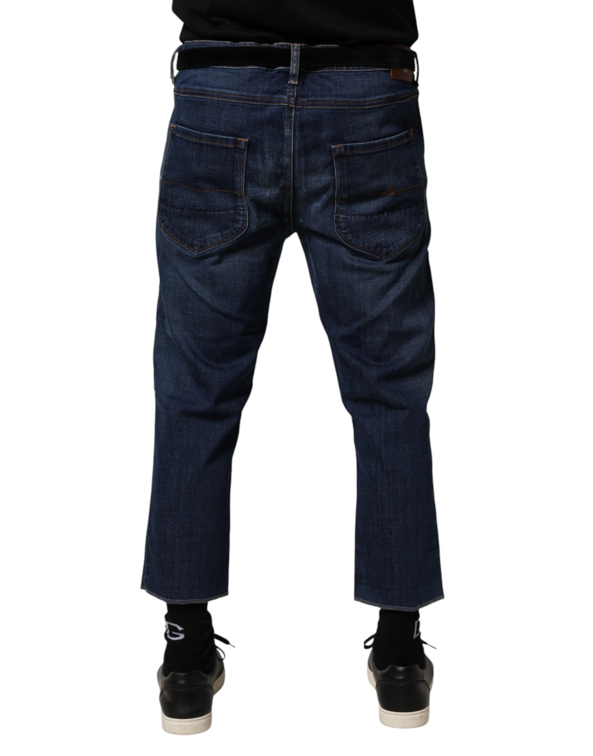 Vivienne Westwood Blue Mid Waist Cotton Men Cropped Denim Jeans