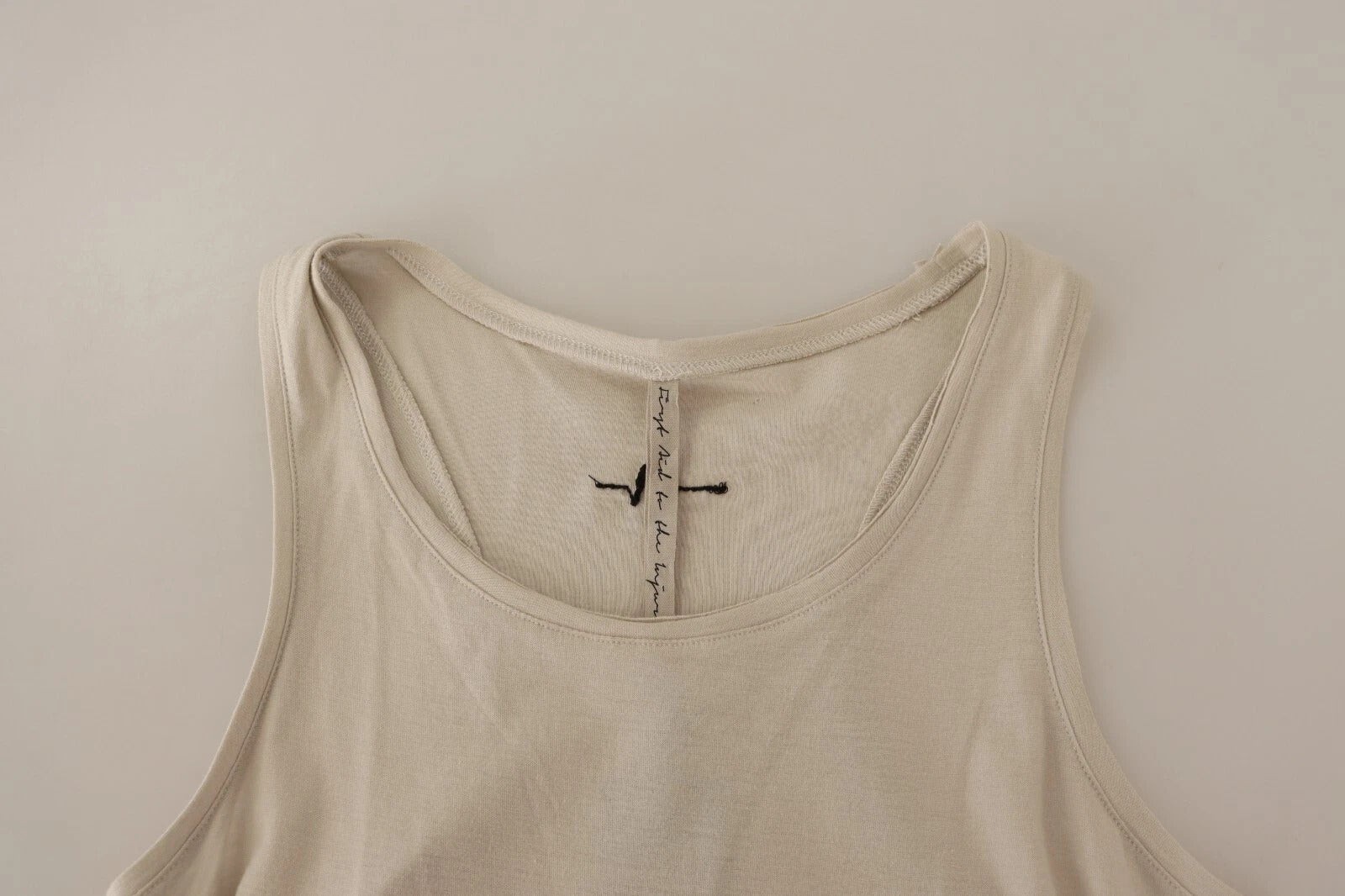 Max Mara Light Gray 100% Cotton Sleeveless Razor Back Tank Top Max Mara