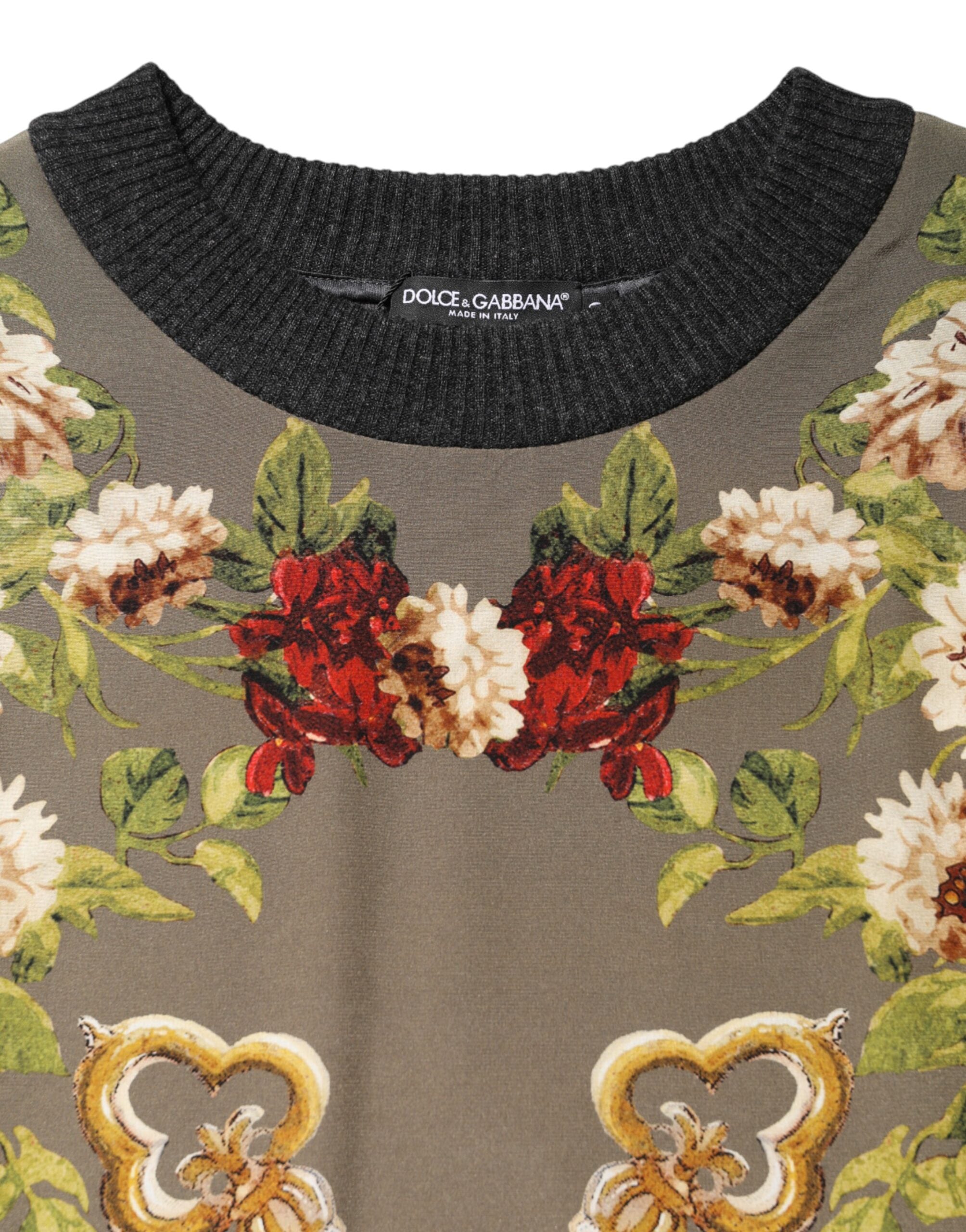 Dolce & Gabbana Enchanted Sicily Silk Crewneck Blouse Sweater Dolce & Gabbana