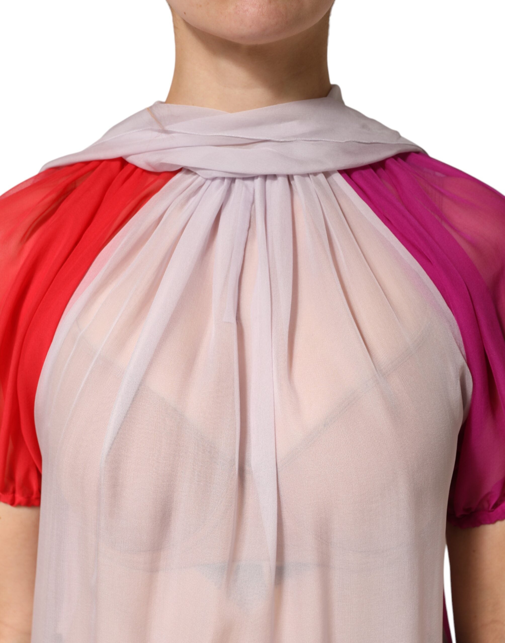 Dolce & Gabbana Multicolor Short Sleeves Silk Blouse Top Dolce & Gabbana