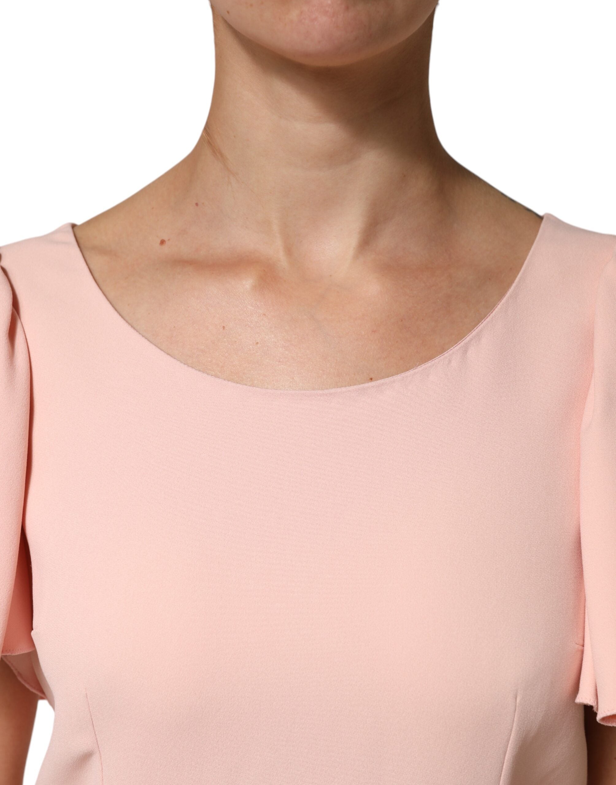 Dolce & Gabbana Pink Short Sleeves Round Neck Blouse Top Dolce & Gabbana
