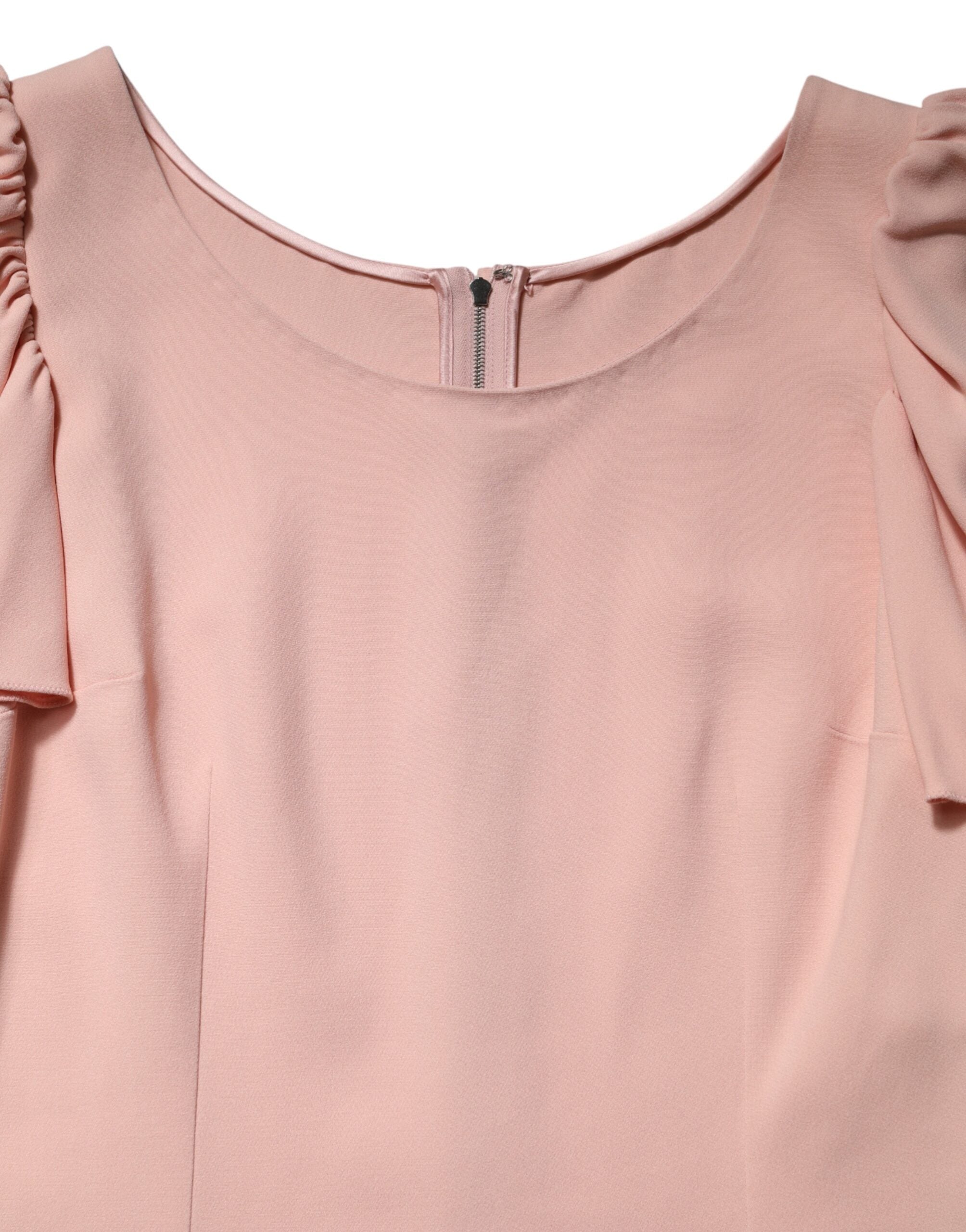 Dolce & Gabbana Pink Short Sleeves Round Neck Blouse Top Dolce & Gabbana