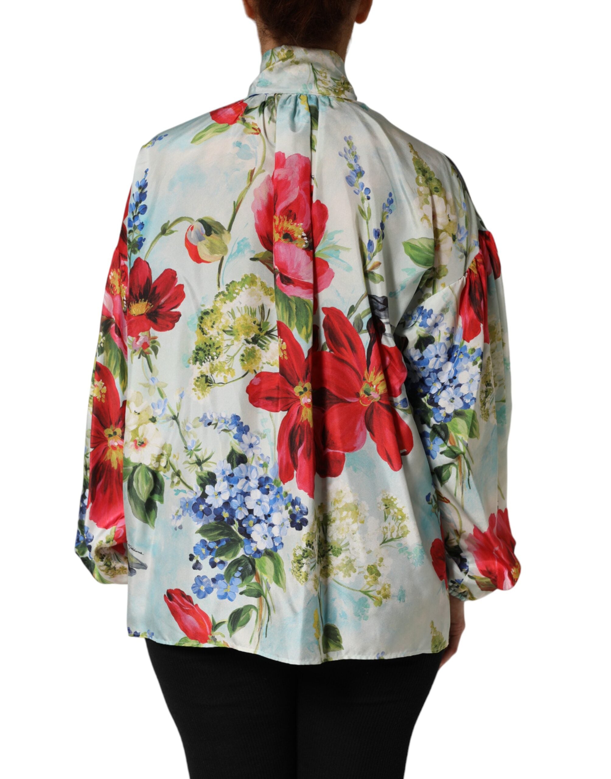 Dolce & Gabbana Multicolor Floral Long Sleeves Blouse Top Dolce & Gabbana