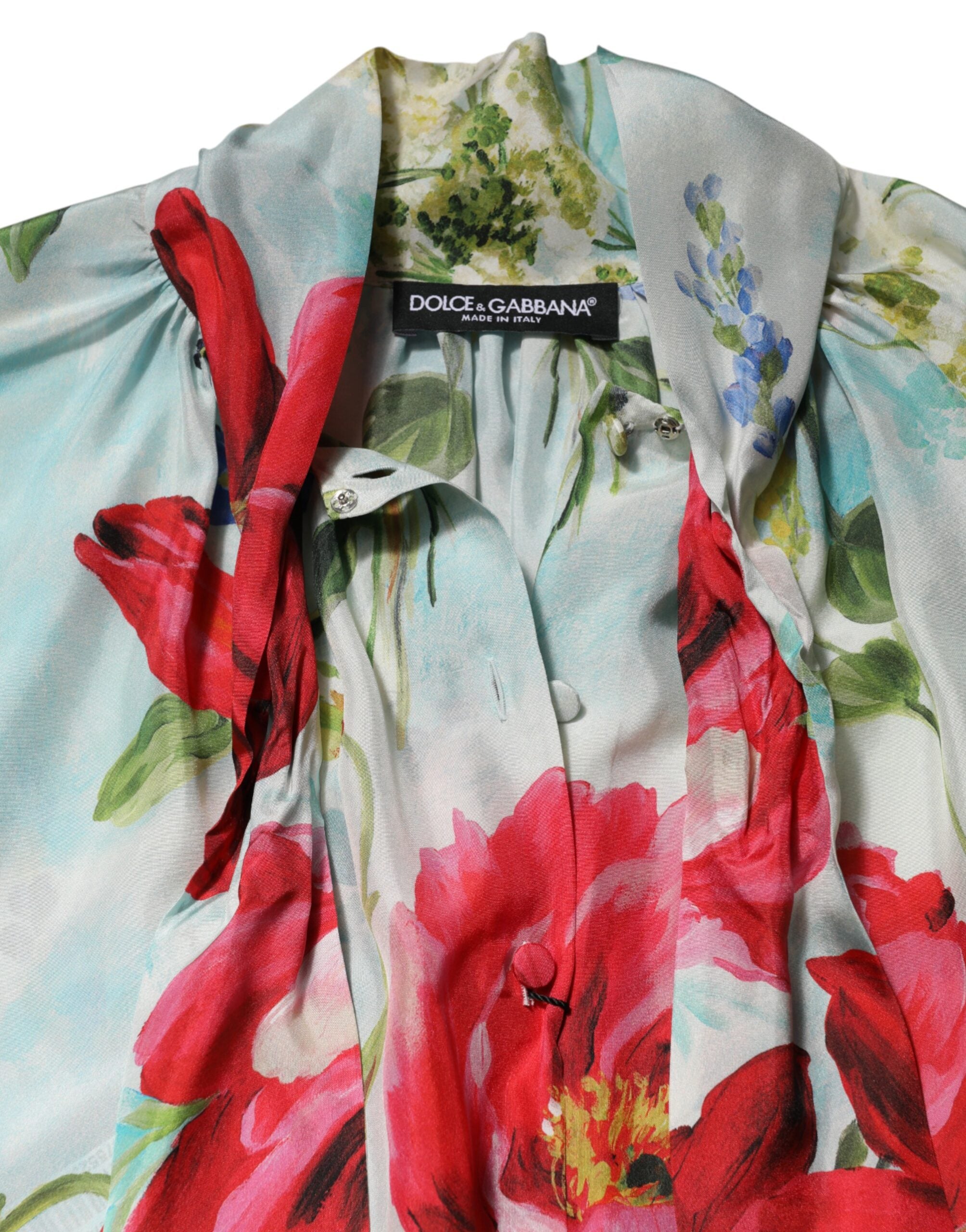 Dolce & Gabbana Multicolor Floral Long Sleeves Blouse Top Dolce & Gabbana