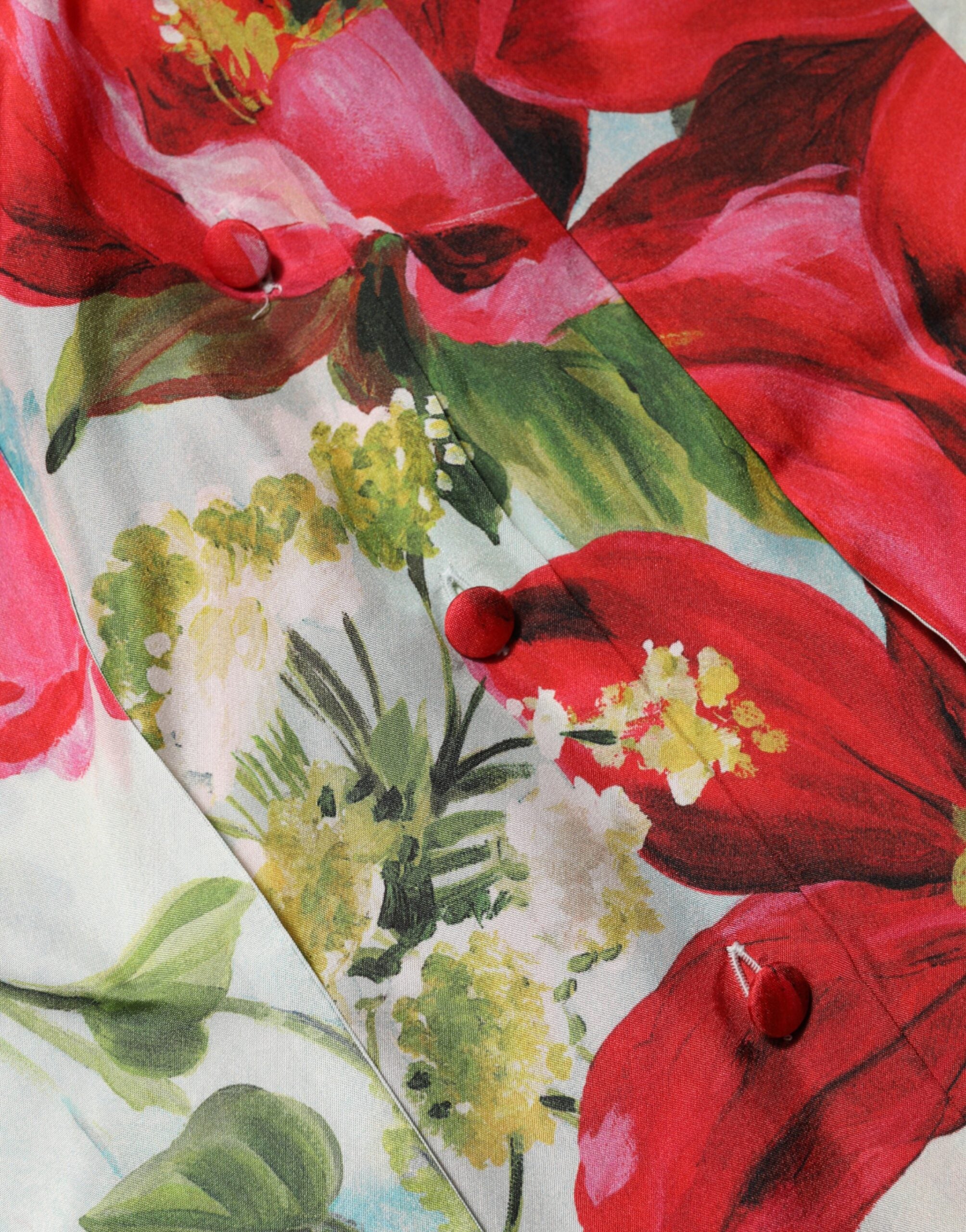 Dolce & Gabbana Multicolor Floral Long Sleeves Blouse Top Dolce & Gabbana