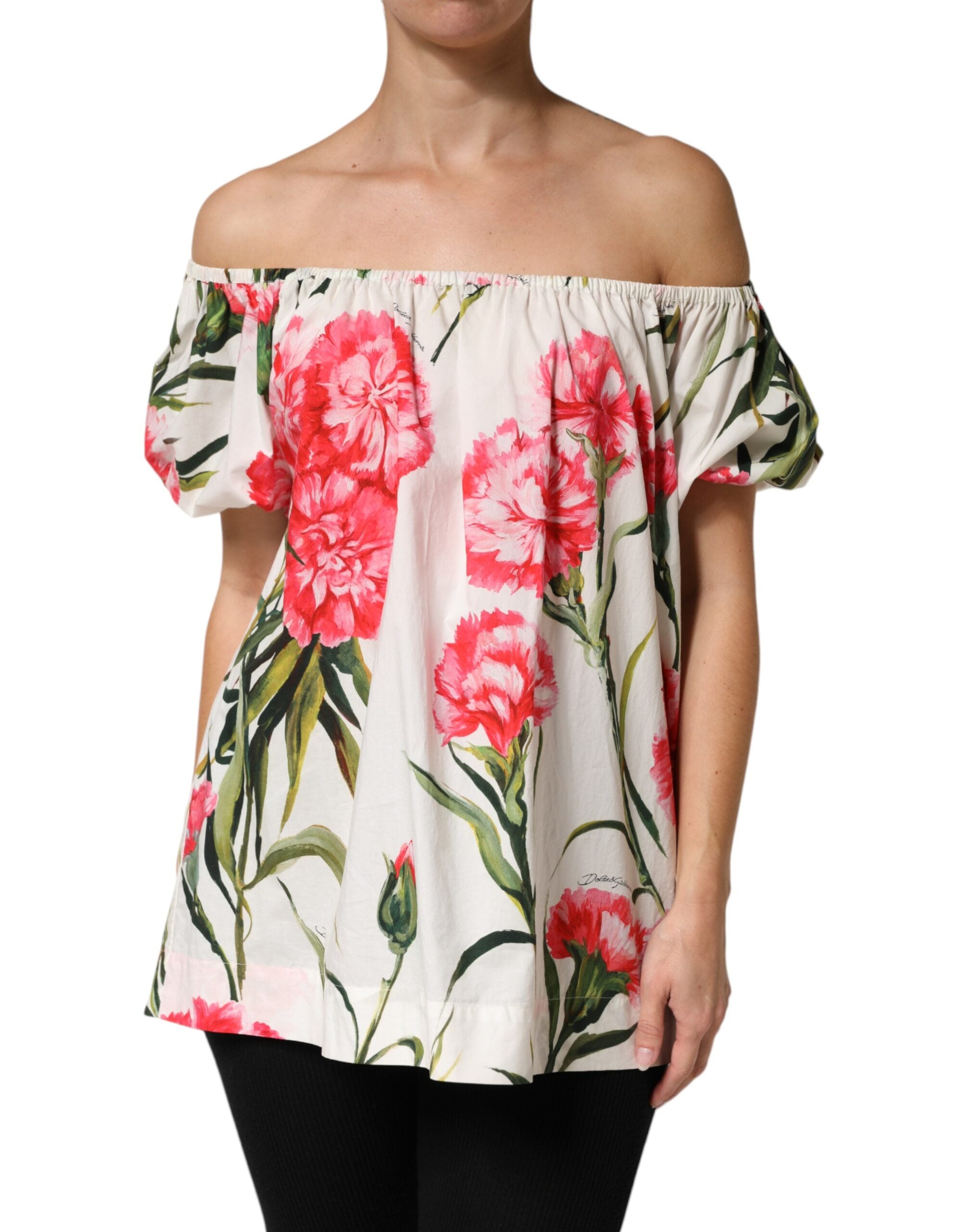 Dolce & Gabbana Multicolor Floral Off Shoulder Blouse Top Dolce & Gabbana