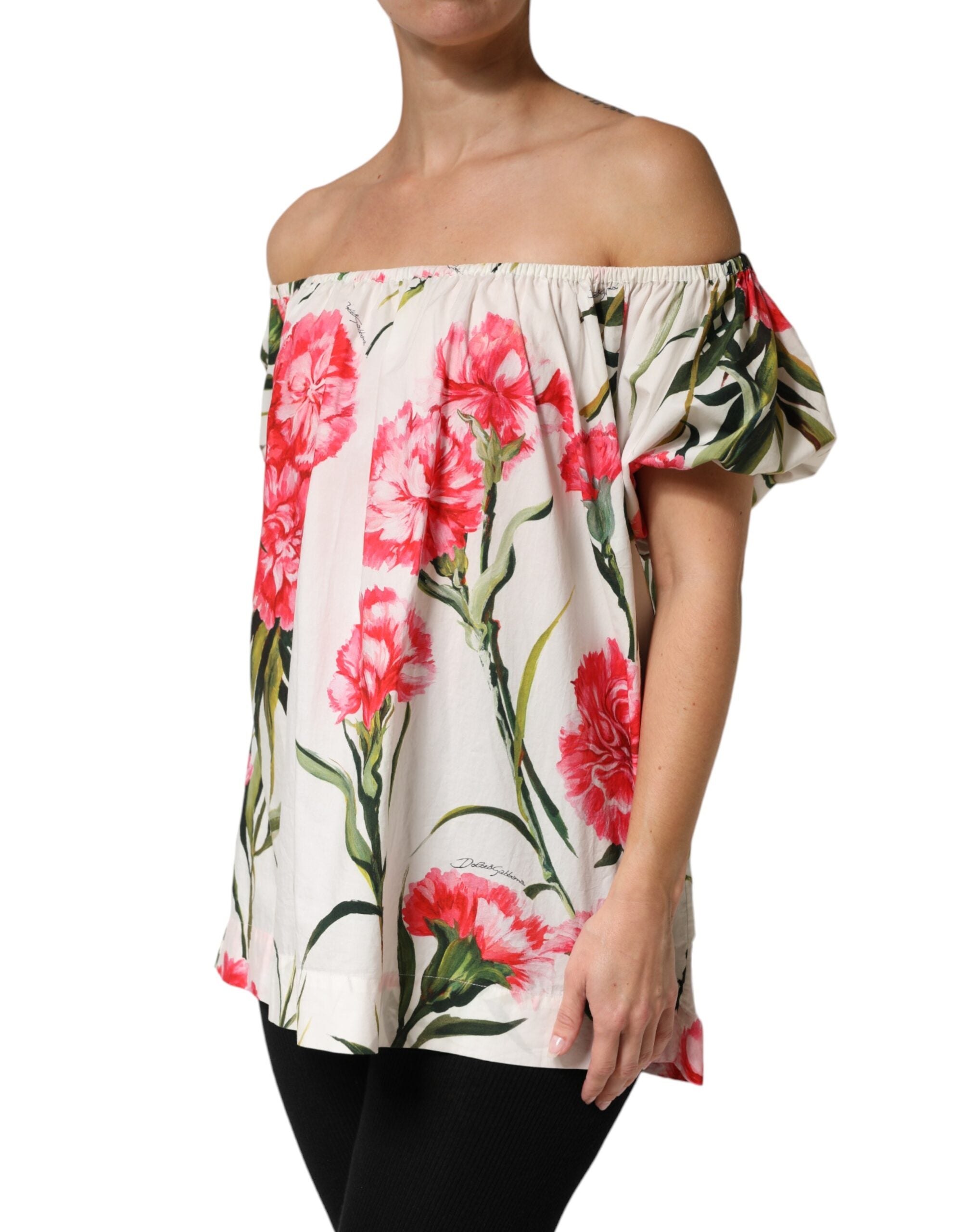 Dolce & Gabbana Multicolor Floral Off Shoulder Blouse Top Dolce & Gabbana