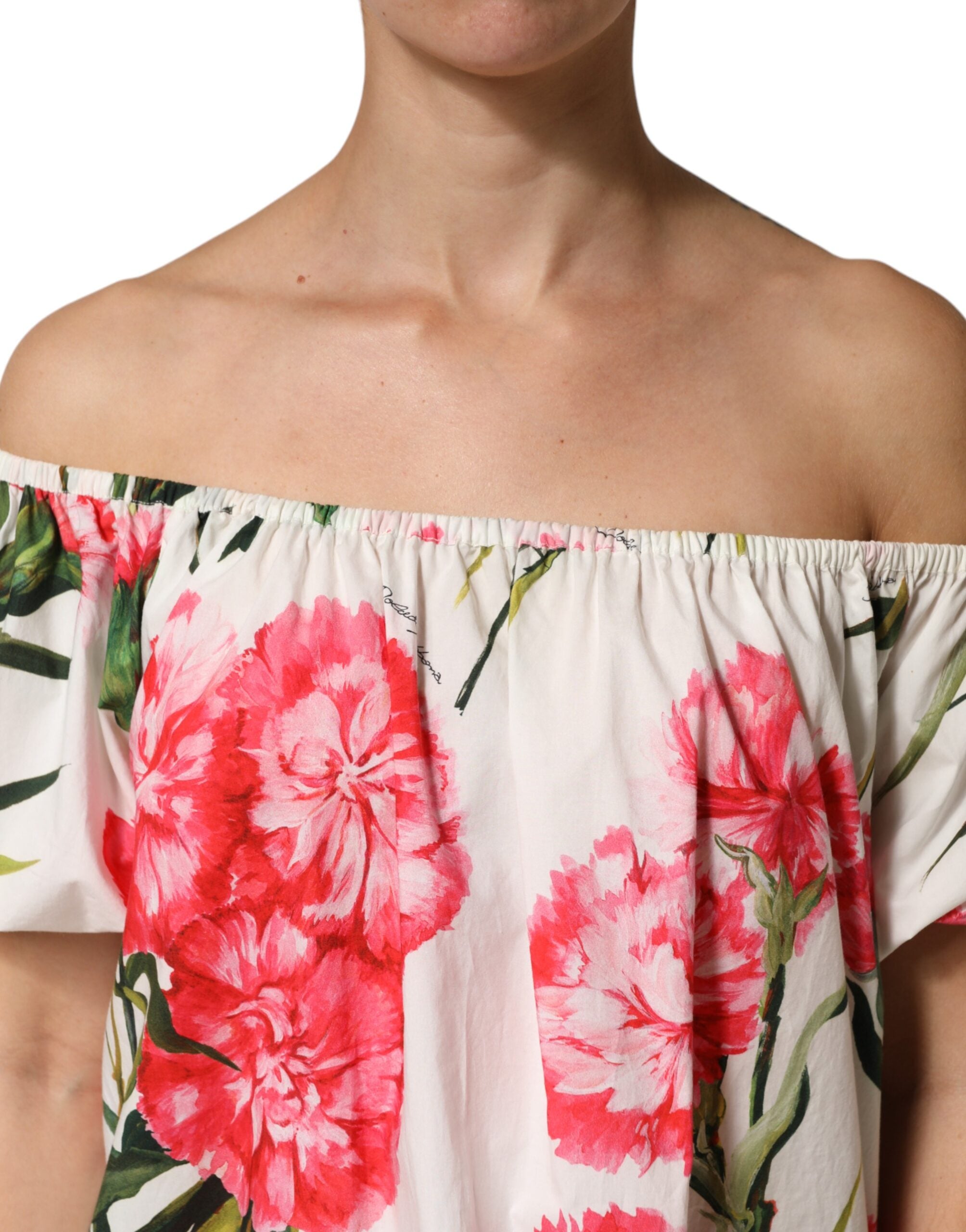 Dolce & Gabbana Multicolor Floral Off Shoulder Blouse Top Dolce & Gabbana