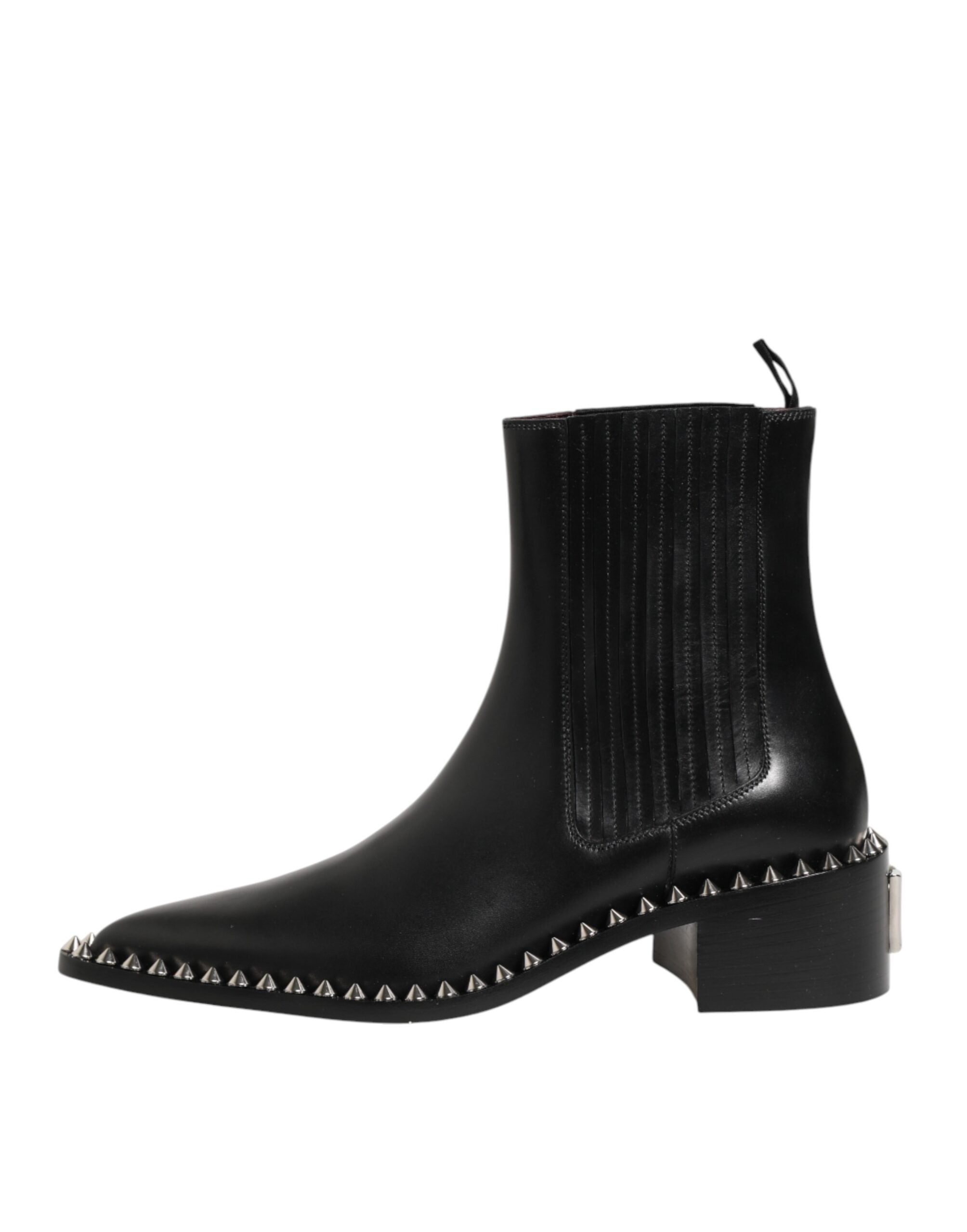 Dolce & Gabbana Black Studded Chelsea Short Ankle Boots Shoes Dolce & Gabbana
