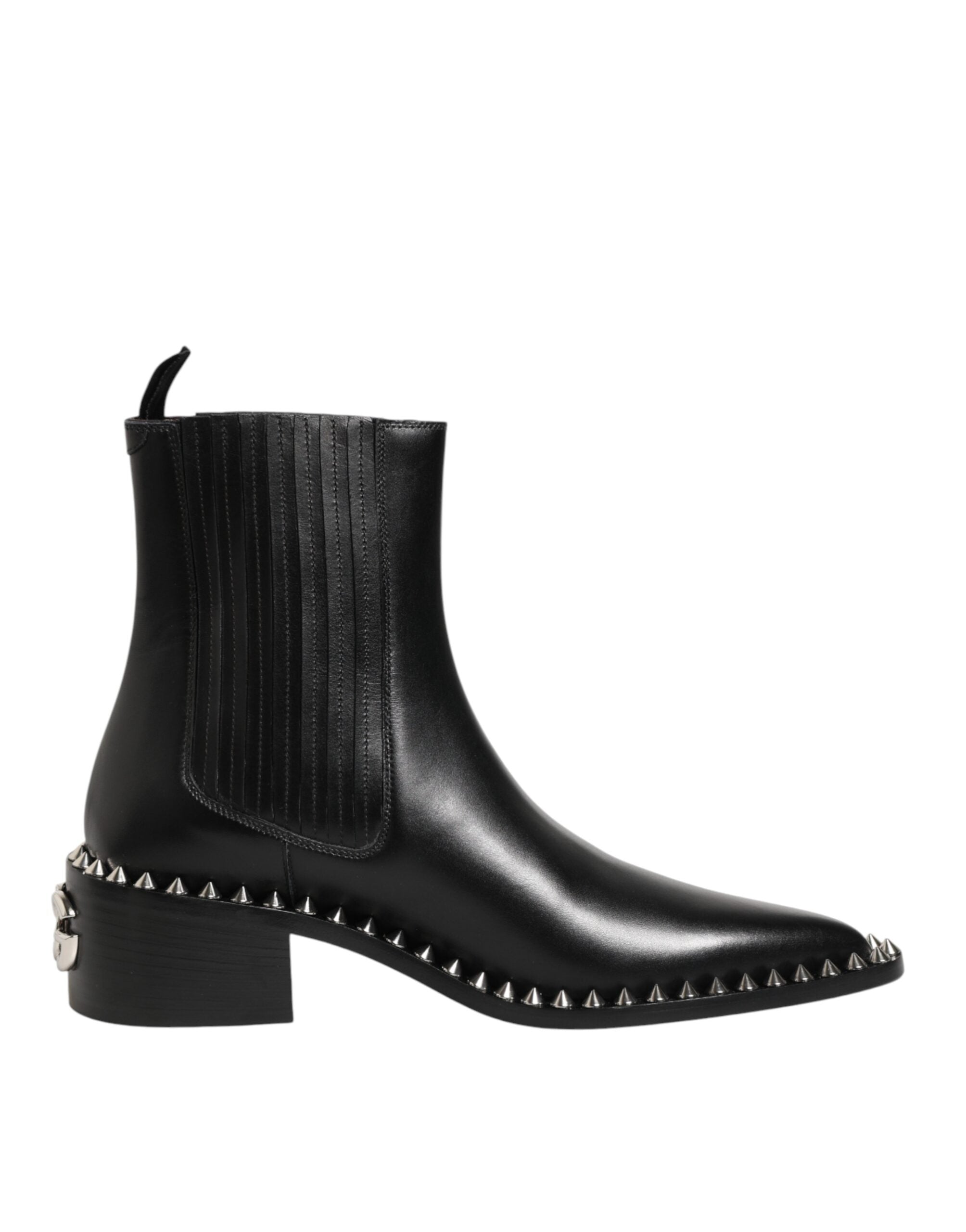 Dolce & Gabbana Black Studded Chelsea Short Ankle Boots Shoes Dolce & Gabbana