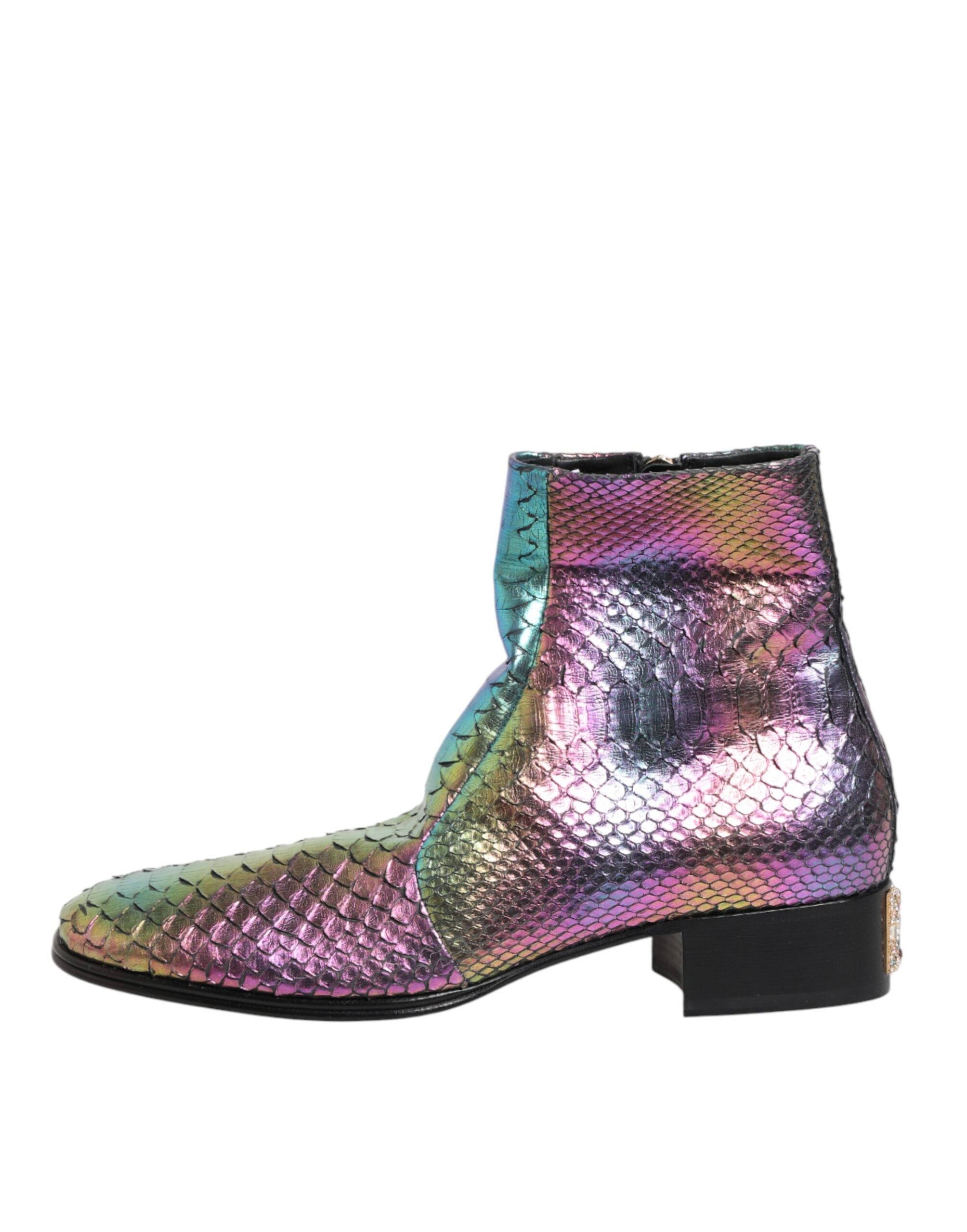 Dolce & Gabbana Multicolor Chelsea Short Ankle Boots Shoes Dolce & Gabbana