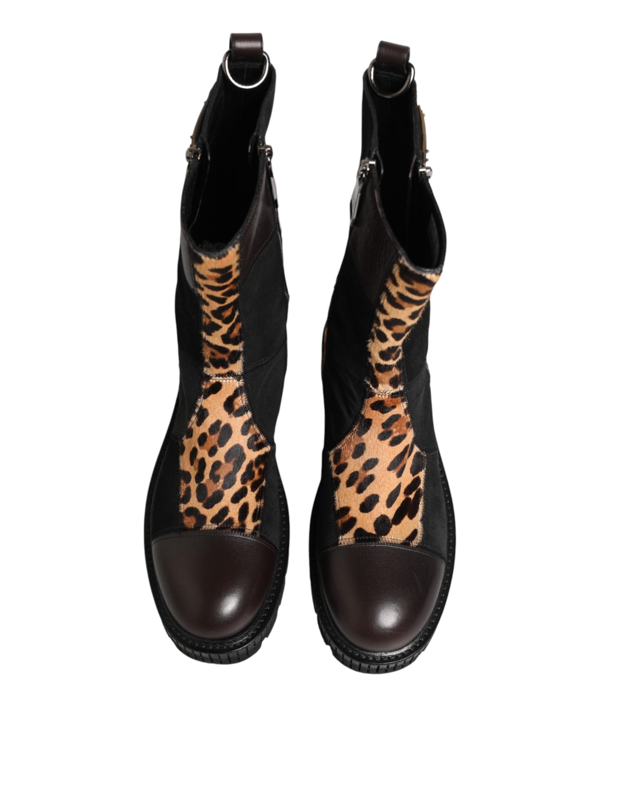 Dolce & Gabbana Multicolor Leopard Mid Calf Boots Shoes Dolce & Gabbana