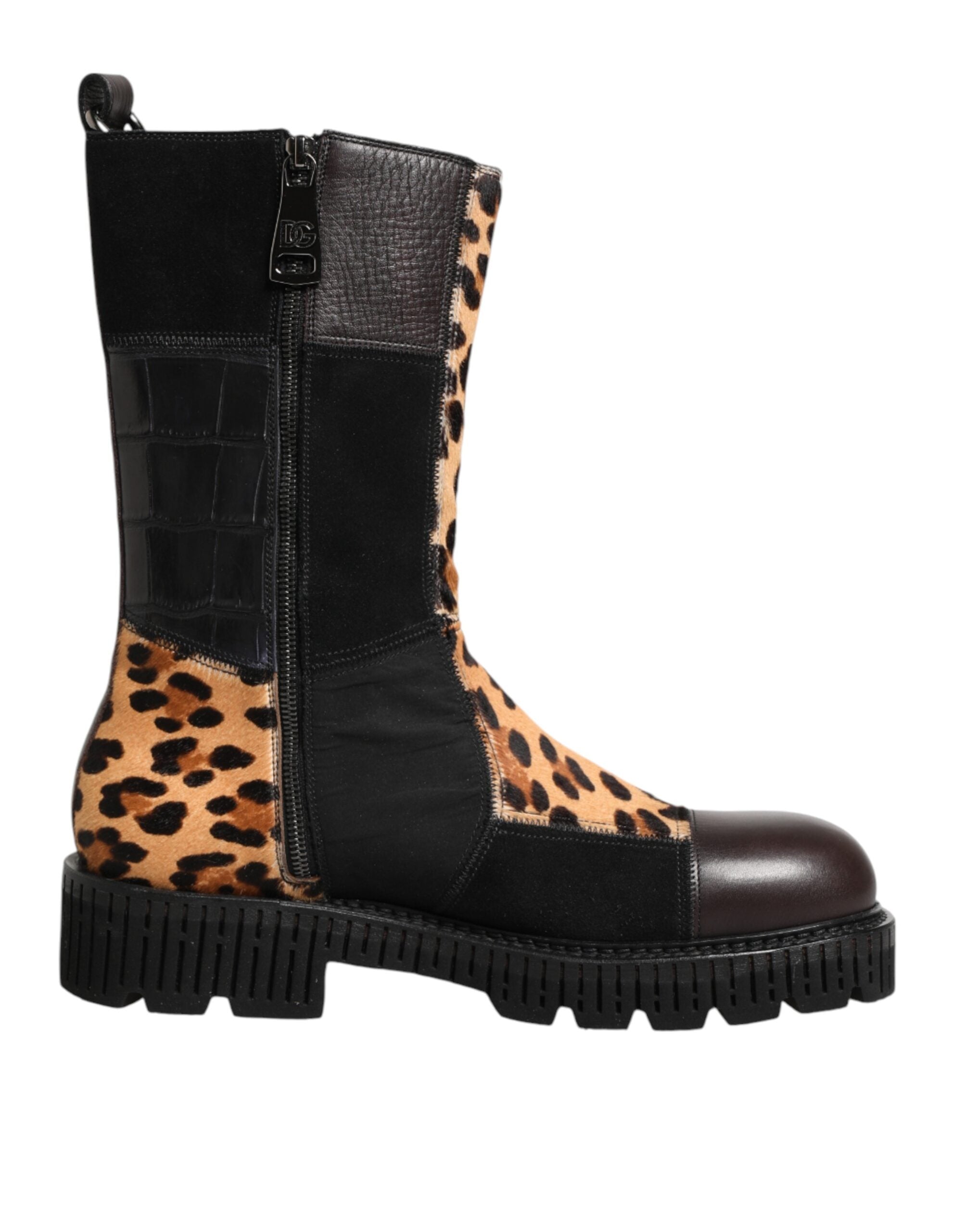 Dolce & Gabbana Multicolor Leopard Mid Calf Boots Shoes Dolce & Gabbana