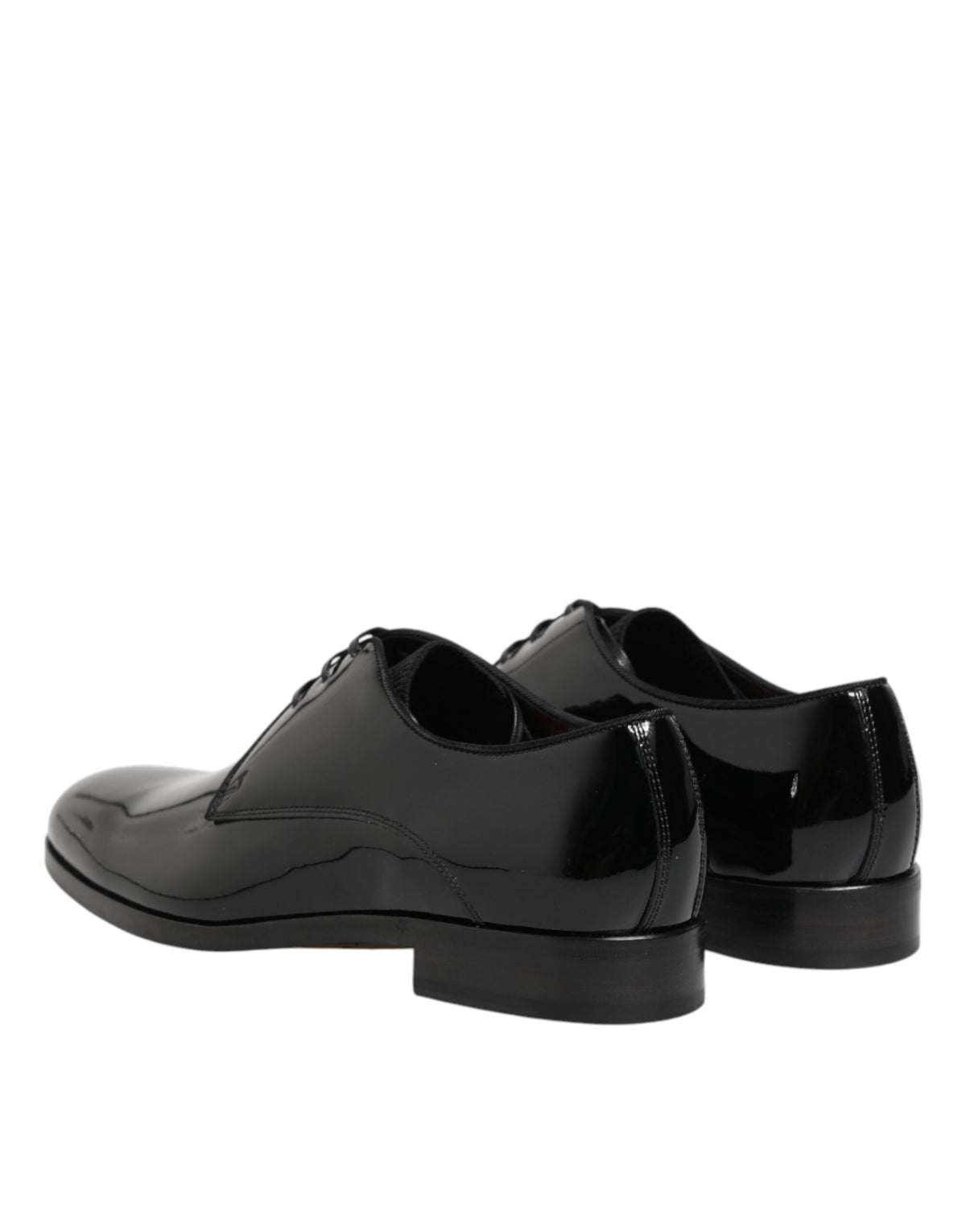 Dolce & Gabbana Black Calfskin Leather Derby Dress Shoes