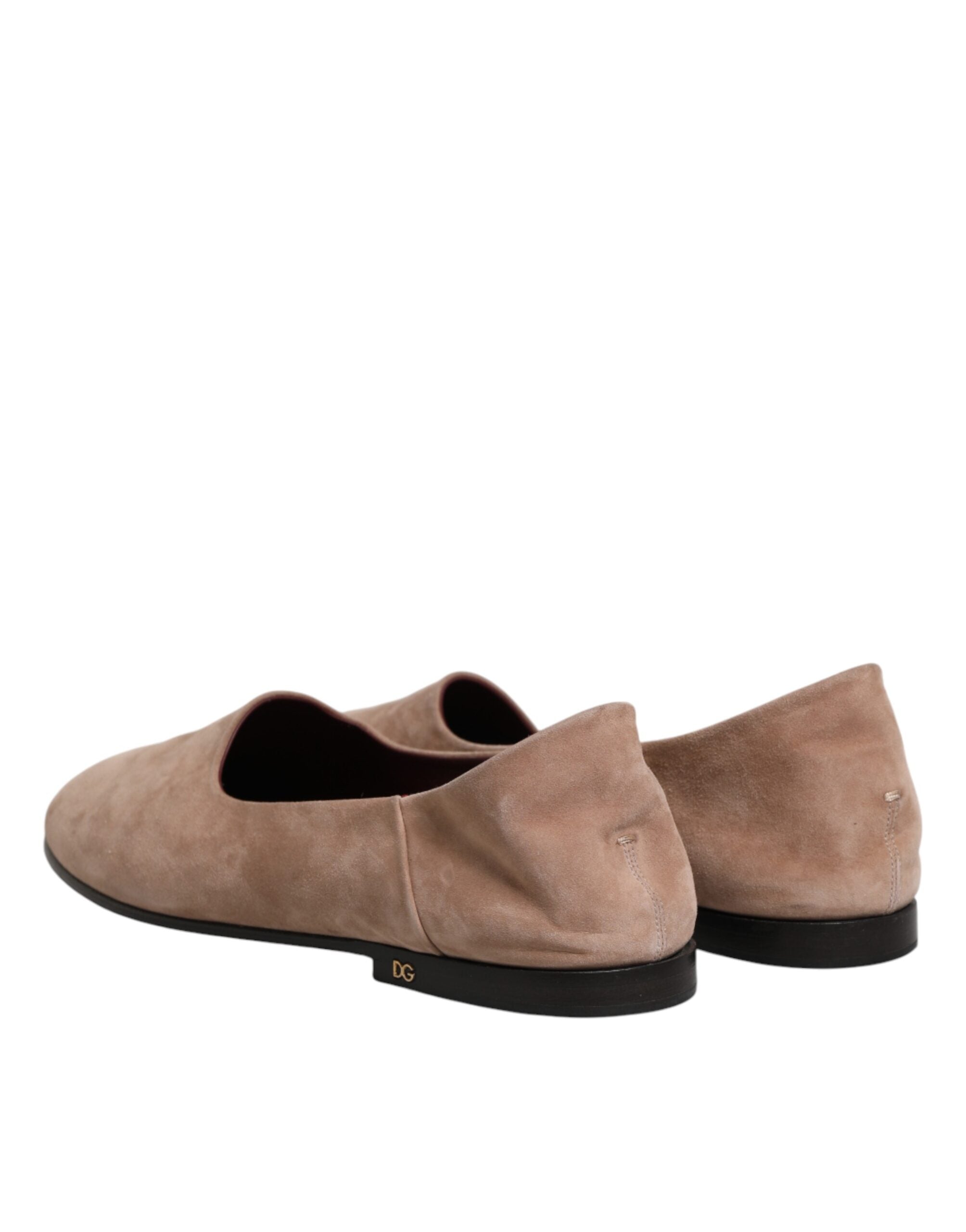 Dolce & Gabbana Beige Leather Suede Slip On Loafers Dress Shoes Dolce & Gabbana