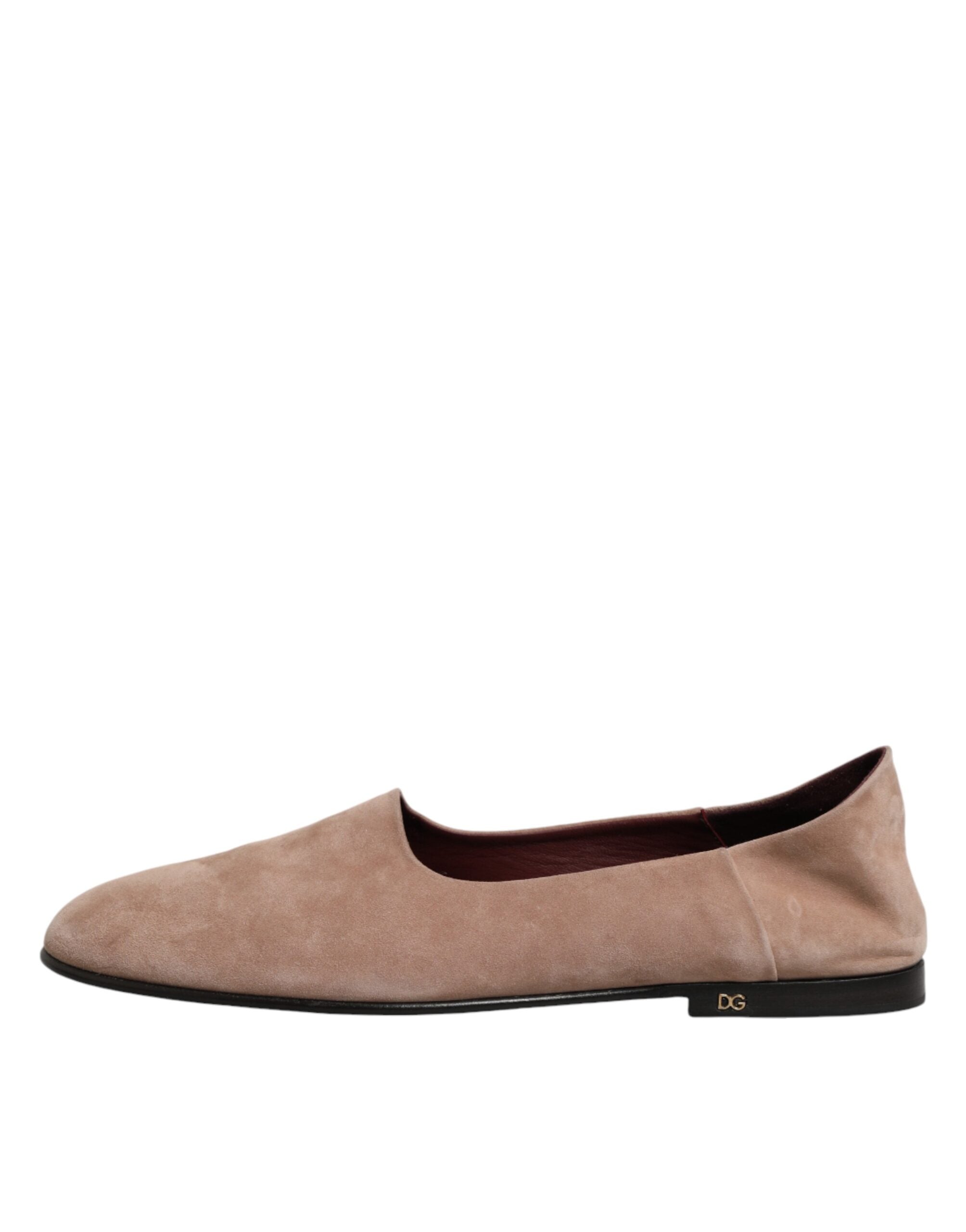 Dolce & Gabbana Beige Leather Suede Slip On Loafers Dress Shoes Dolce & Gabbana