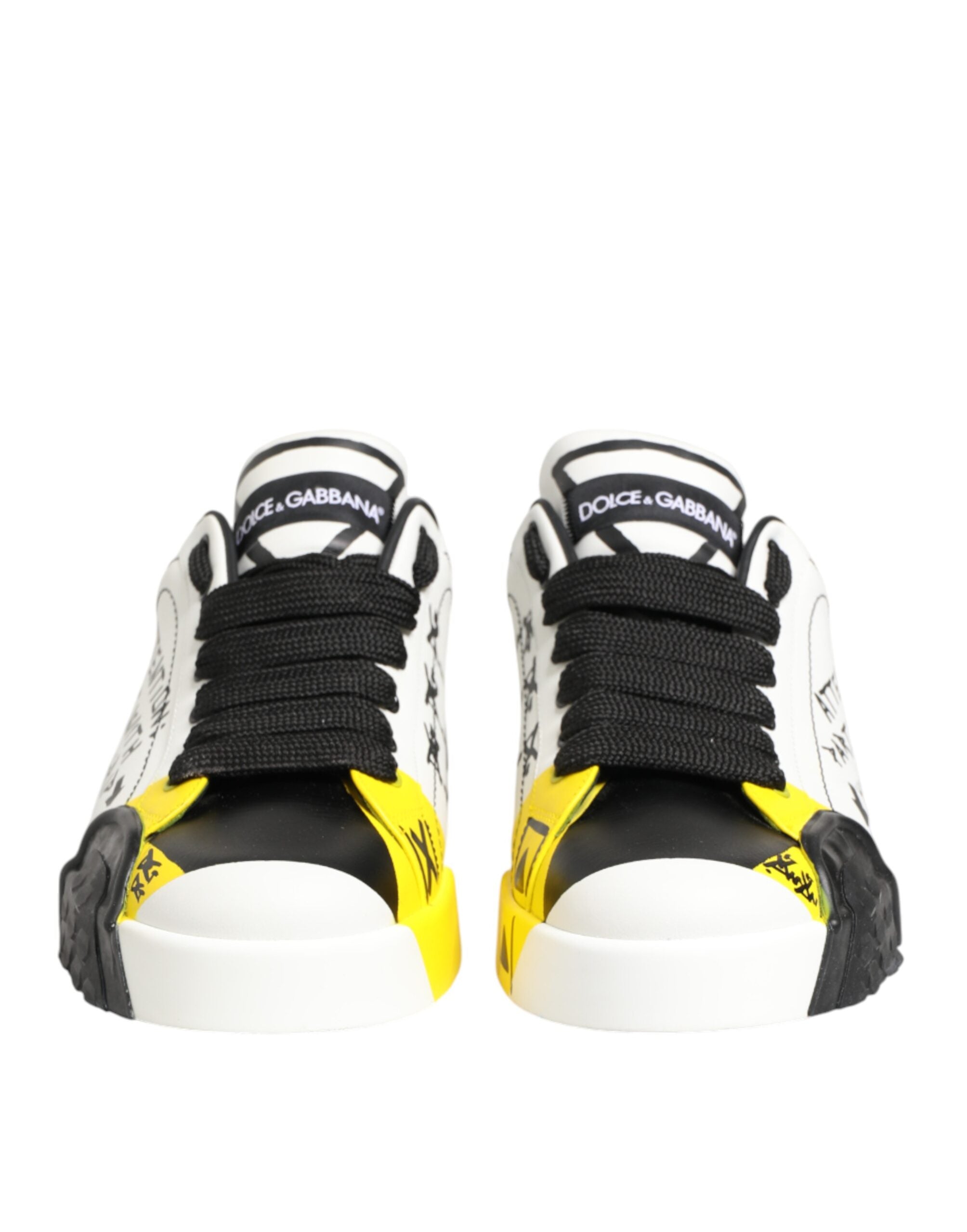 Dolce & Gabbana Multicolor Leather Graffiti Low Top Sneakers Shoes Dolce & Gabbana