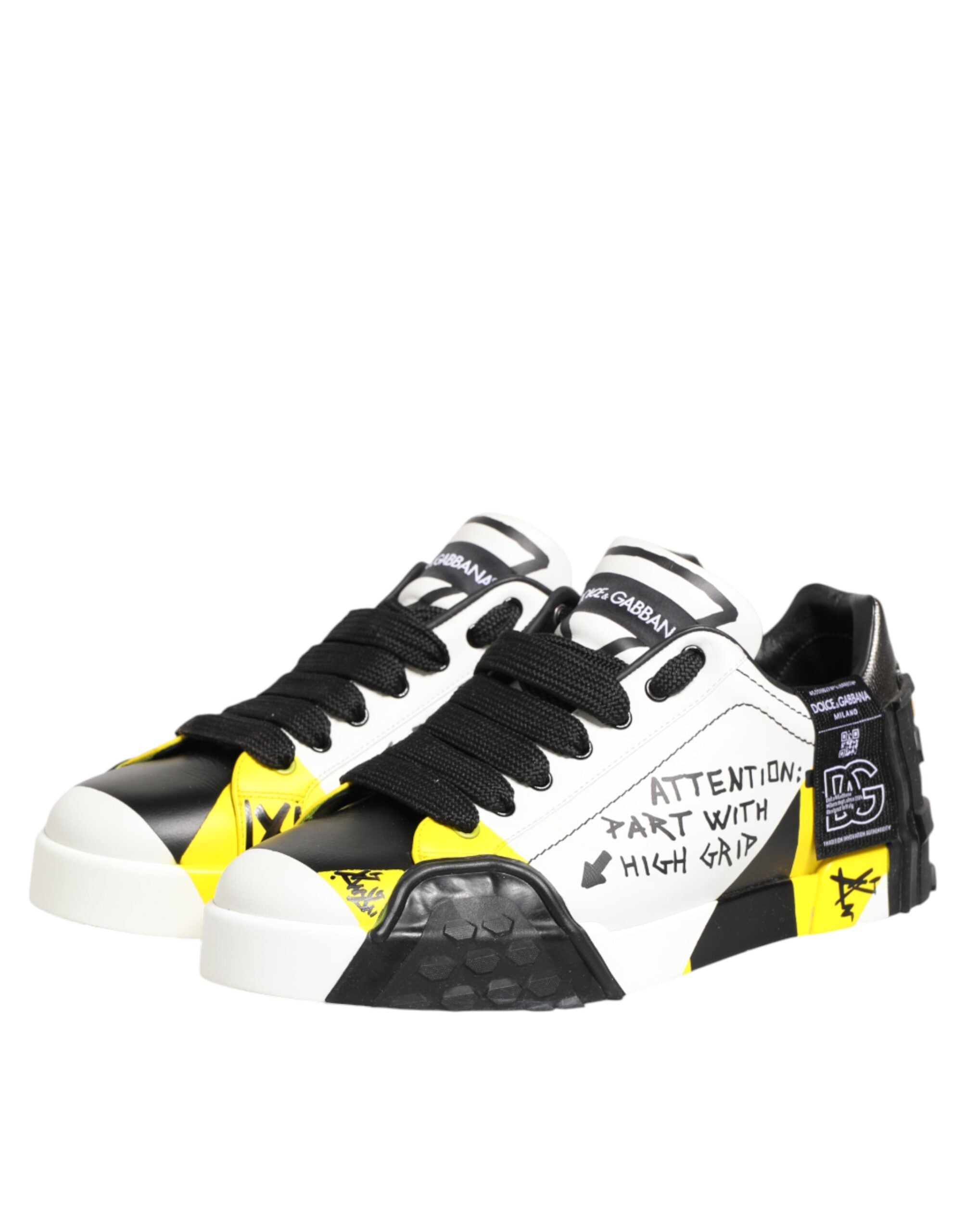 Dolce & Gabbana Multicolor Leather Graffiti Low Top Sneakers Shoes Dolce & Gabbana