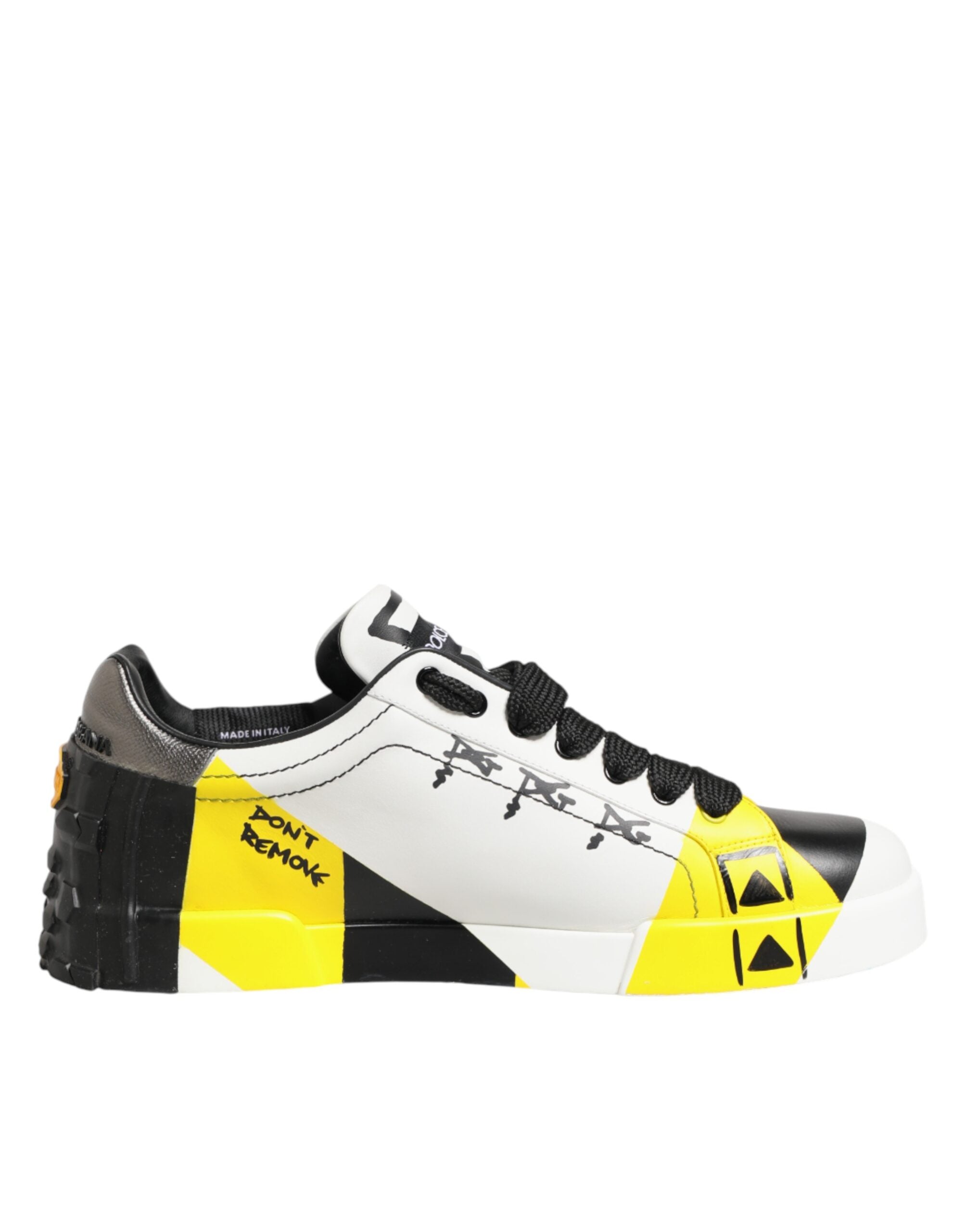 Dolce & Gabbana Multicolor Leather Graffiti Low Top Sneakers Shoes Dolce & Gabbana