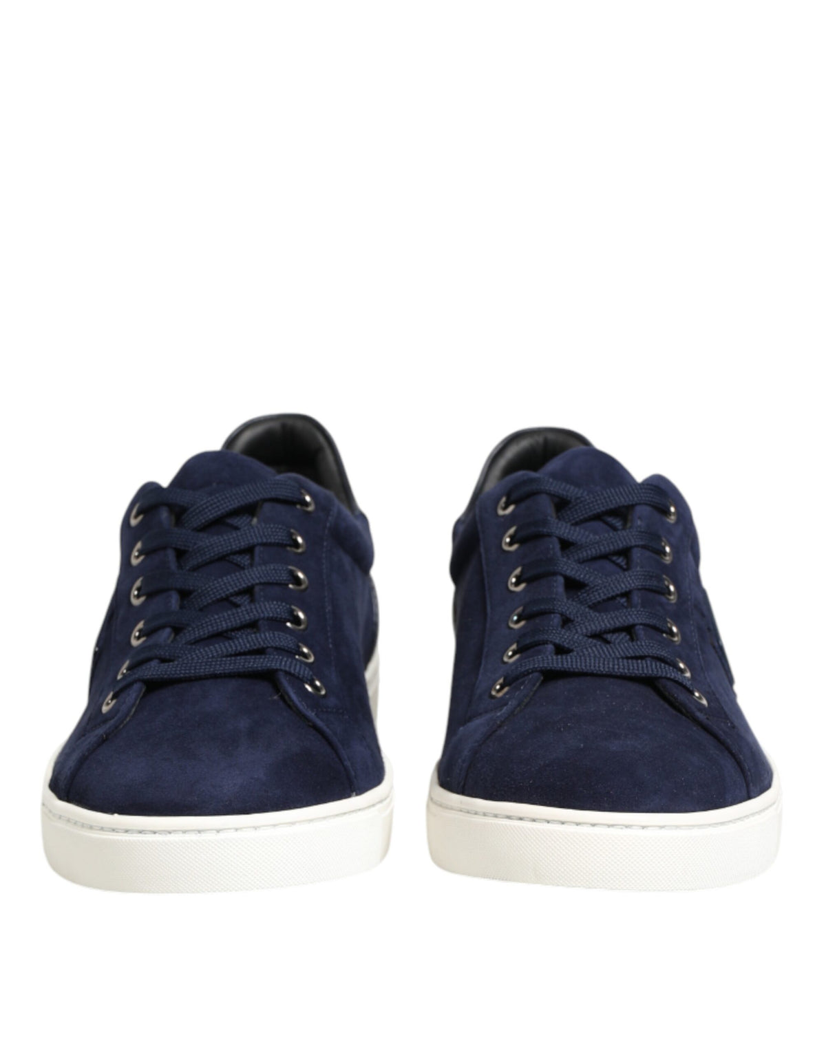 Dolce & Gabbana Blue Leather Suede Low Top Sneakers Shoes