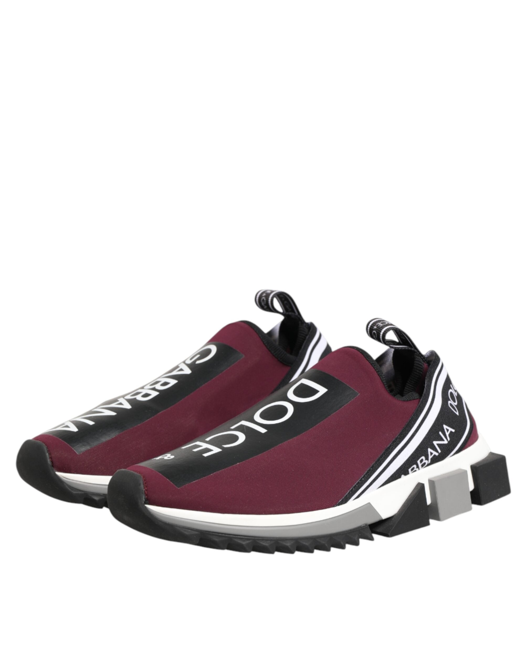 Dolce & Gabbana Maroon Slip On Sorrento Men Sneakers Shoes Dolce & Gabbana