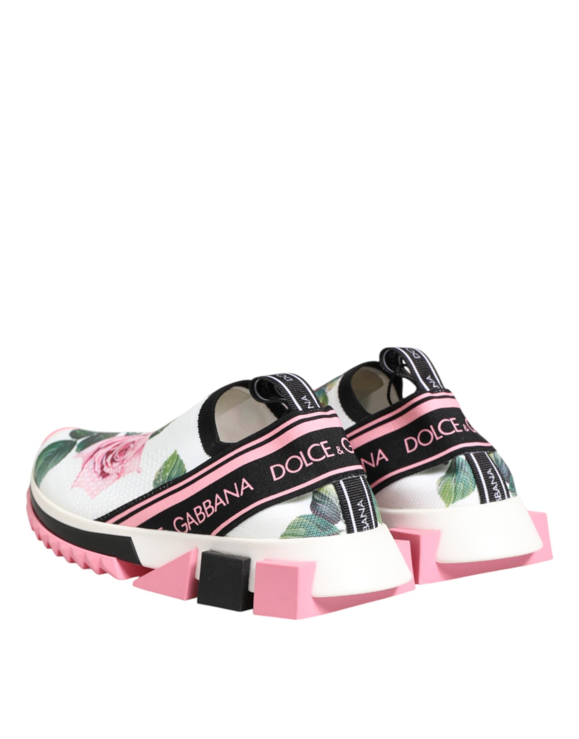 Dolce & Gabbana White Rose Print Sorrento Sneakers Shoes Dolce & Gabbana