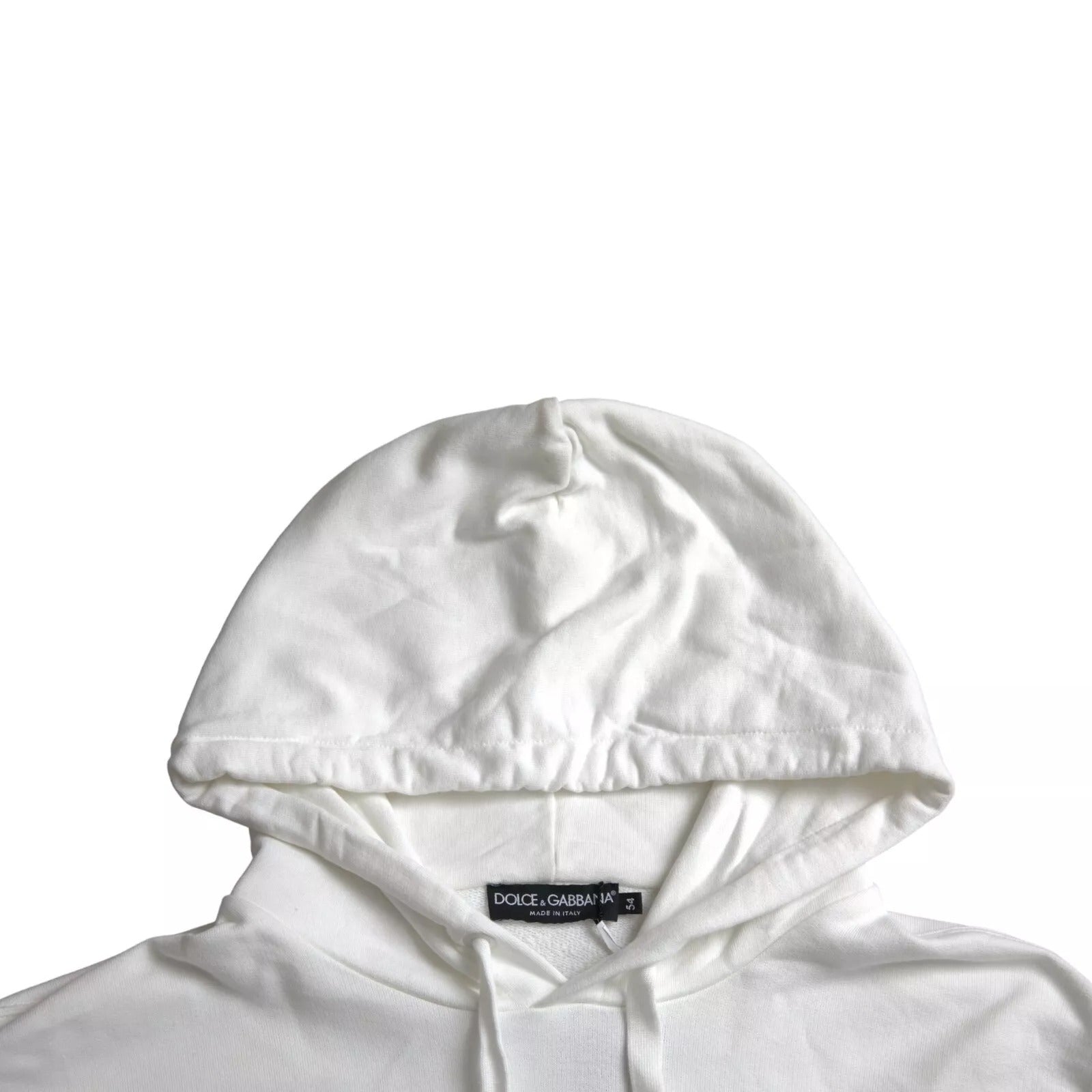 Dolce & Gabbana White Cotton Hooded Pullover Sweatshirt Men Dolce & Gabbana