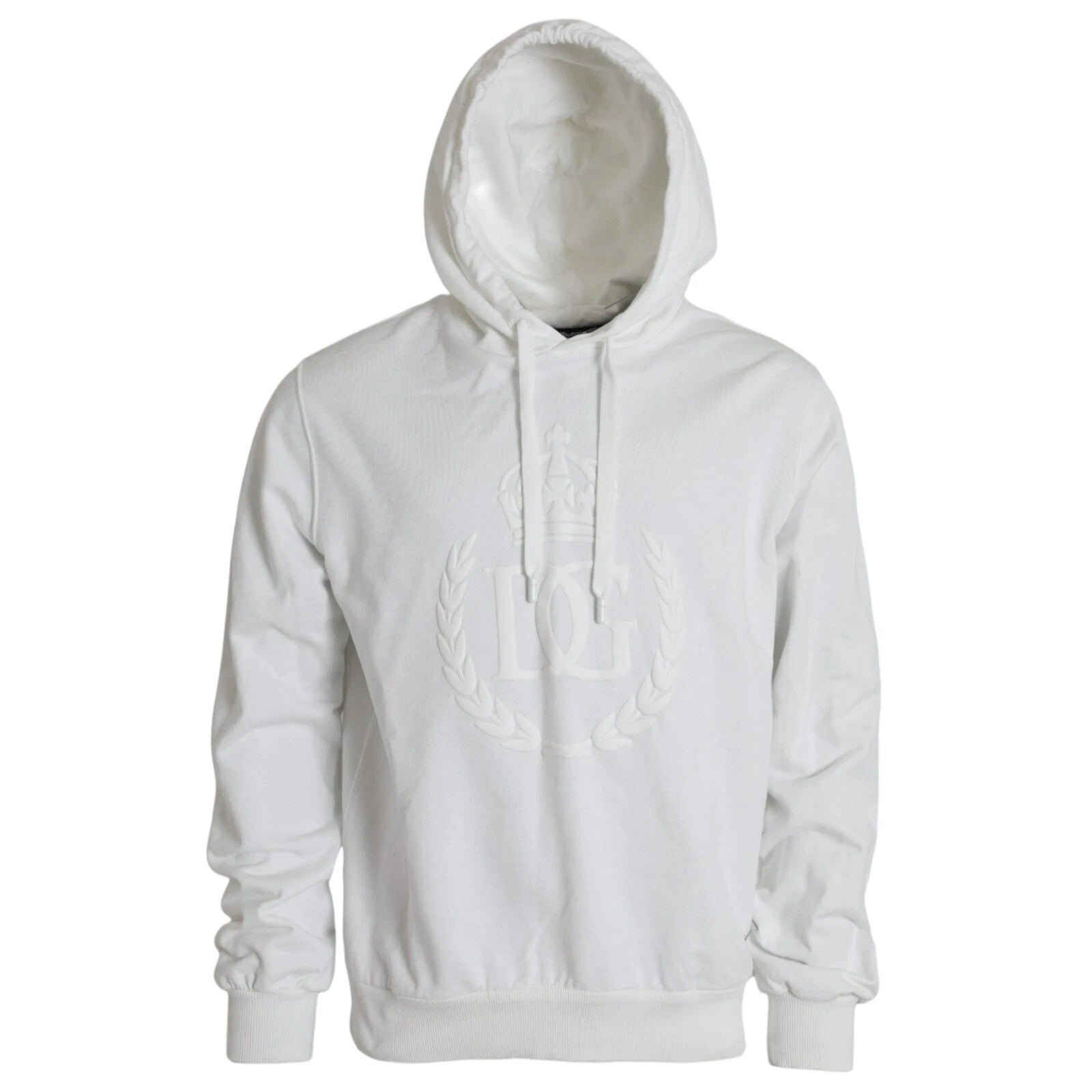 Dolce & Gabbana White Cotton Hooded Pullover Sweatshirt Men Dolce & Gabbana