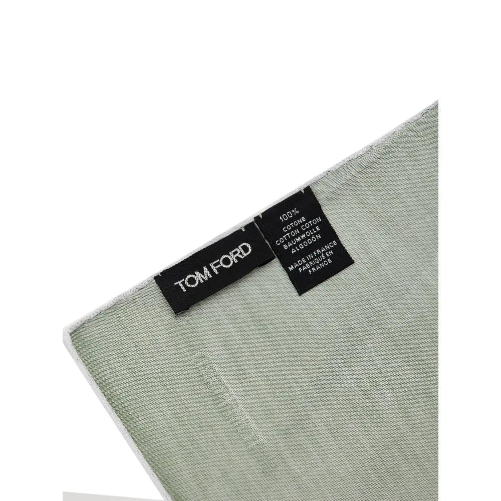 Tom Ford Green Cotton Pocket Square Tom Ford