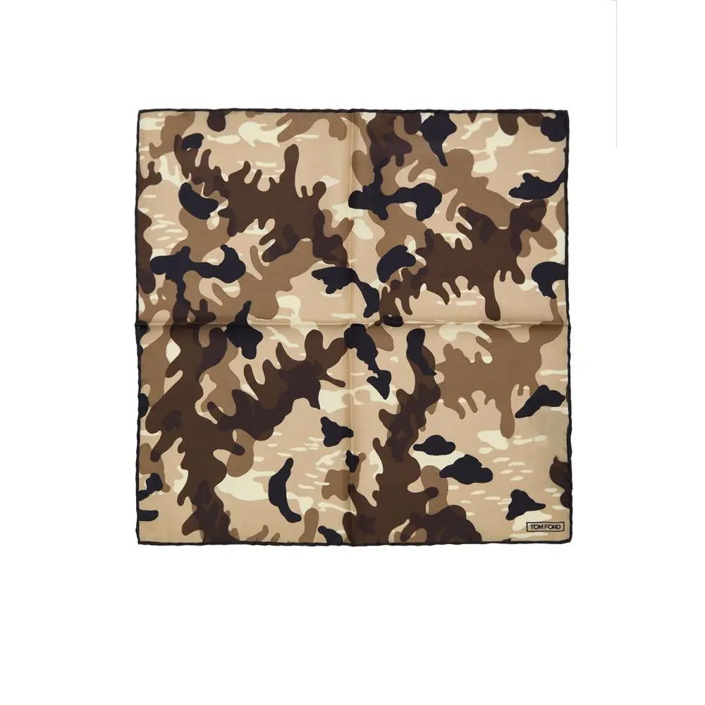 Tom Ford Beige Silk Pocket Square Tom Ford