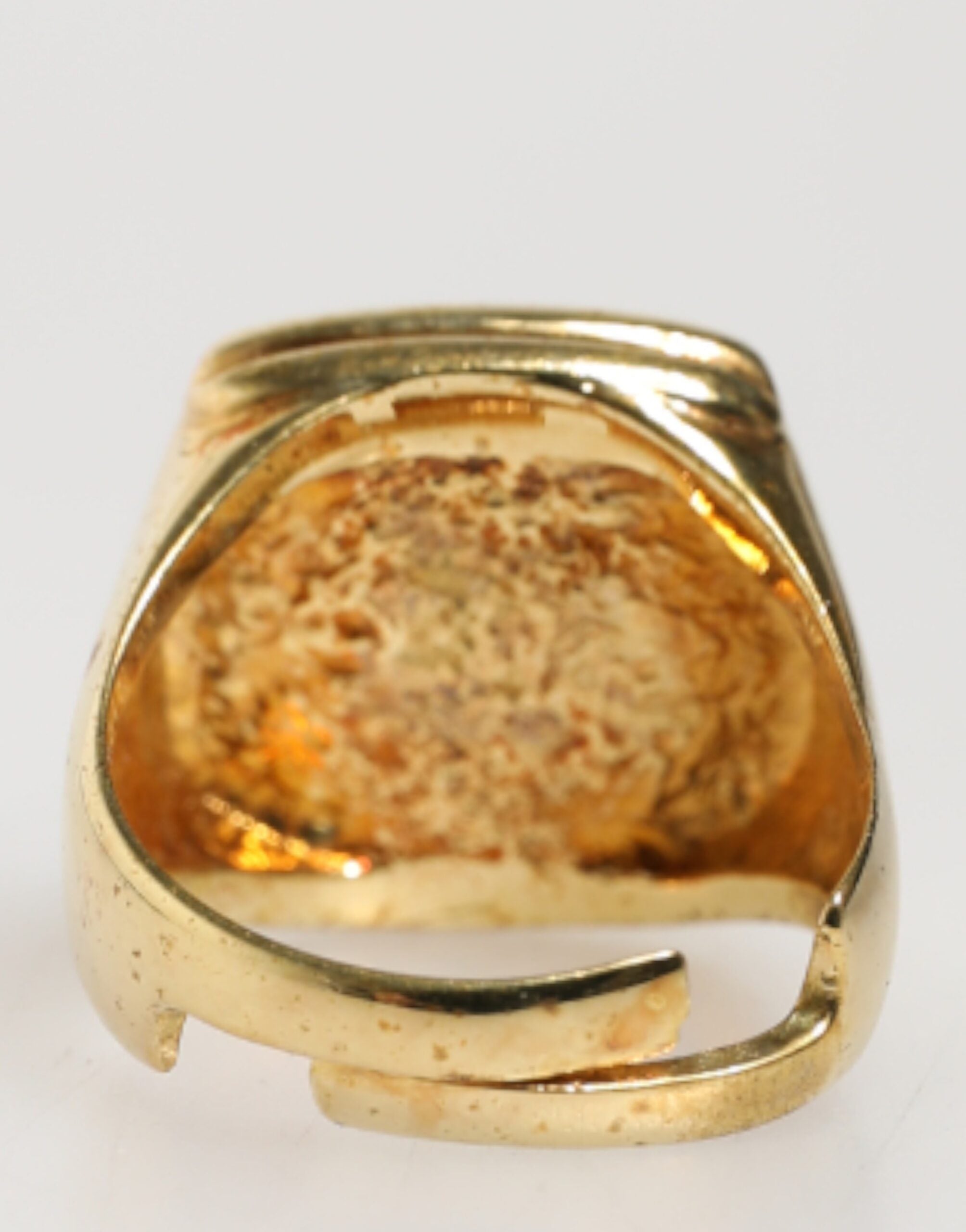 Dolce & Gabbana Gold-Tone Real Brass Black Enamel "J" Adjustable Rings Dolce & Gabbana