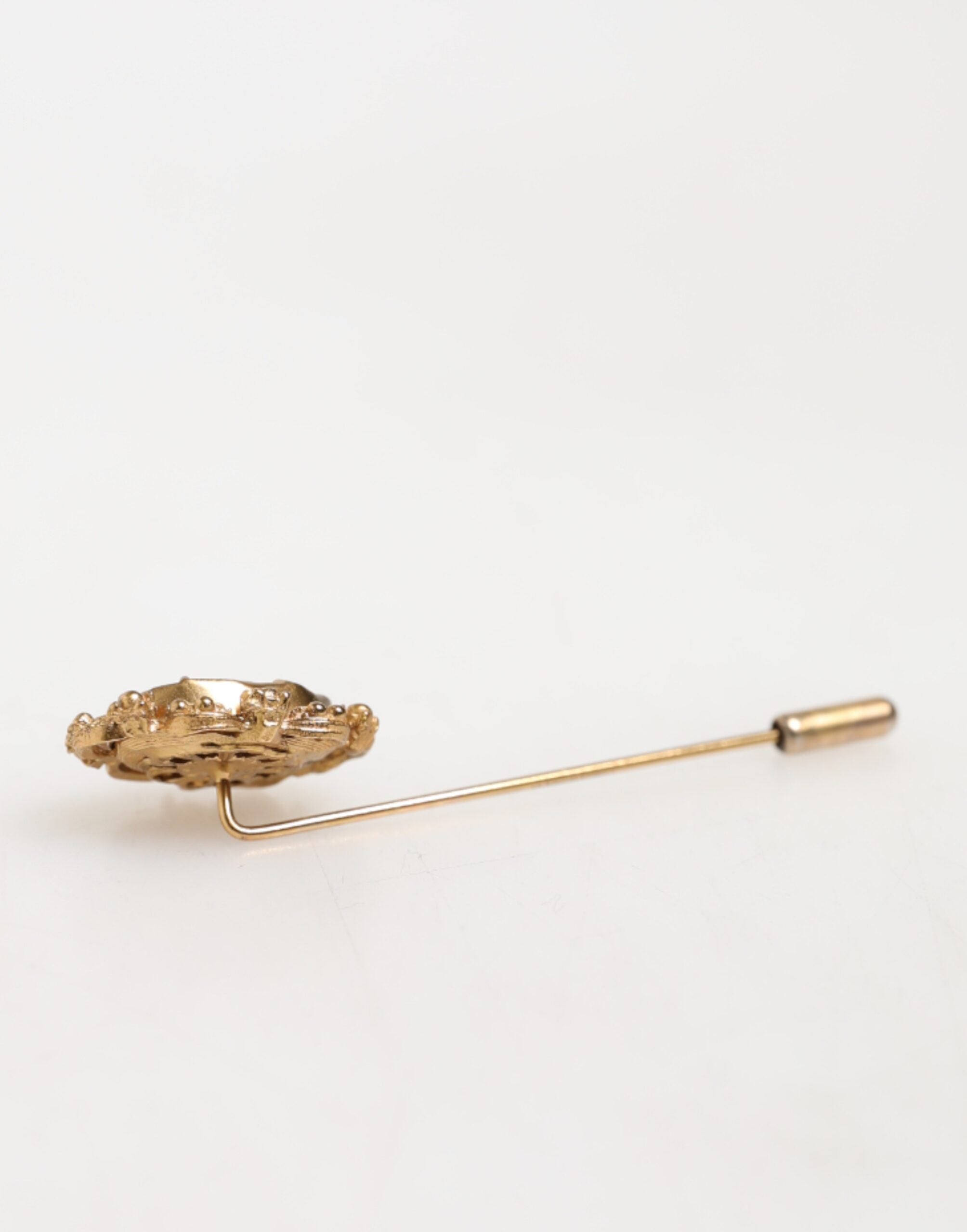 Dolce & Gabbana Gold Tone Green Stone Antique Men Accessory Brooch Pin Dolce & Gabbana
