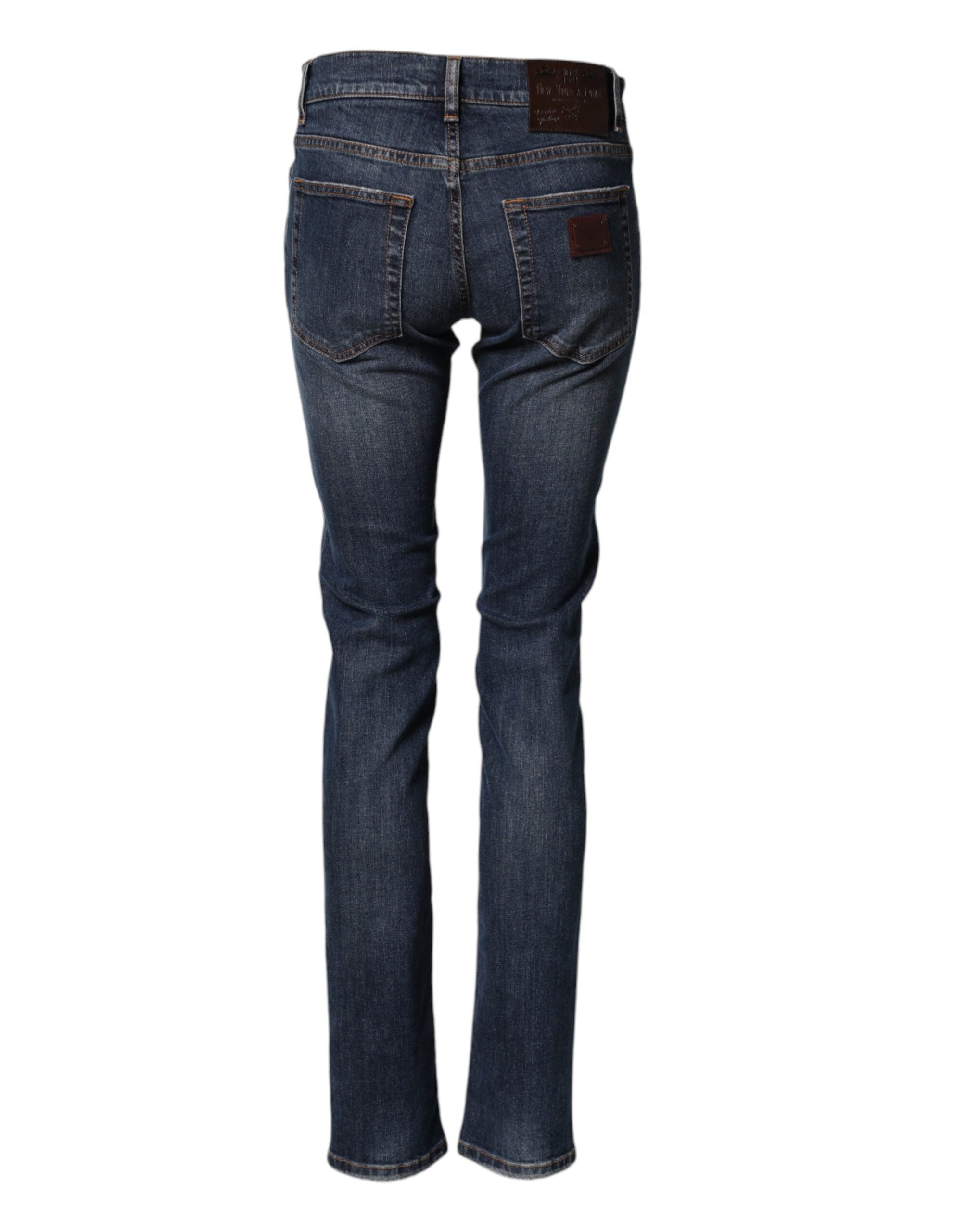 Dolce & Gabbana Blue Cotton Stretch Skinny Men Denim Jeans Dolce & Gabbana