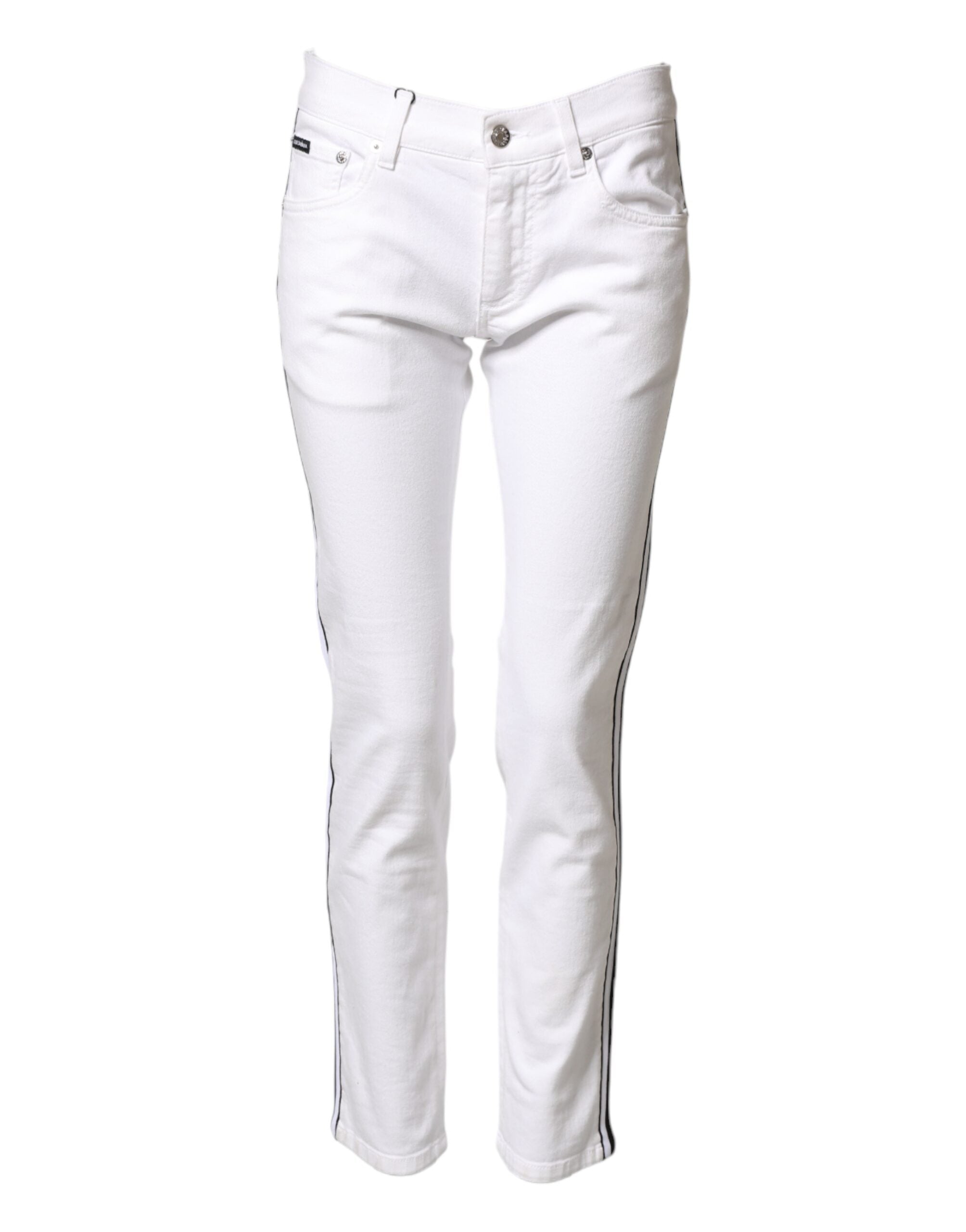 Dolce & Gabbana White Cotton Stretch Skinny Men Denim Jeans Dolce & Gabbana