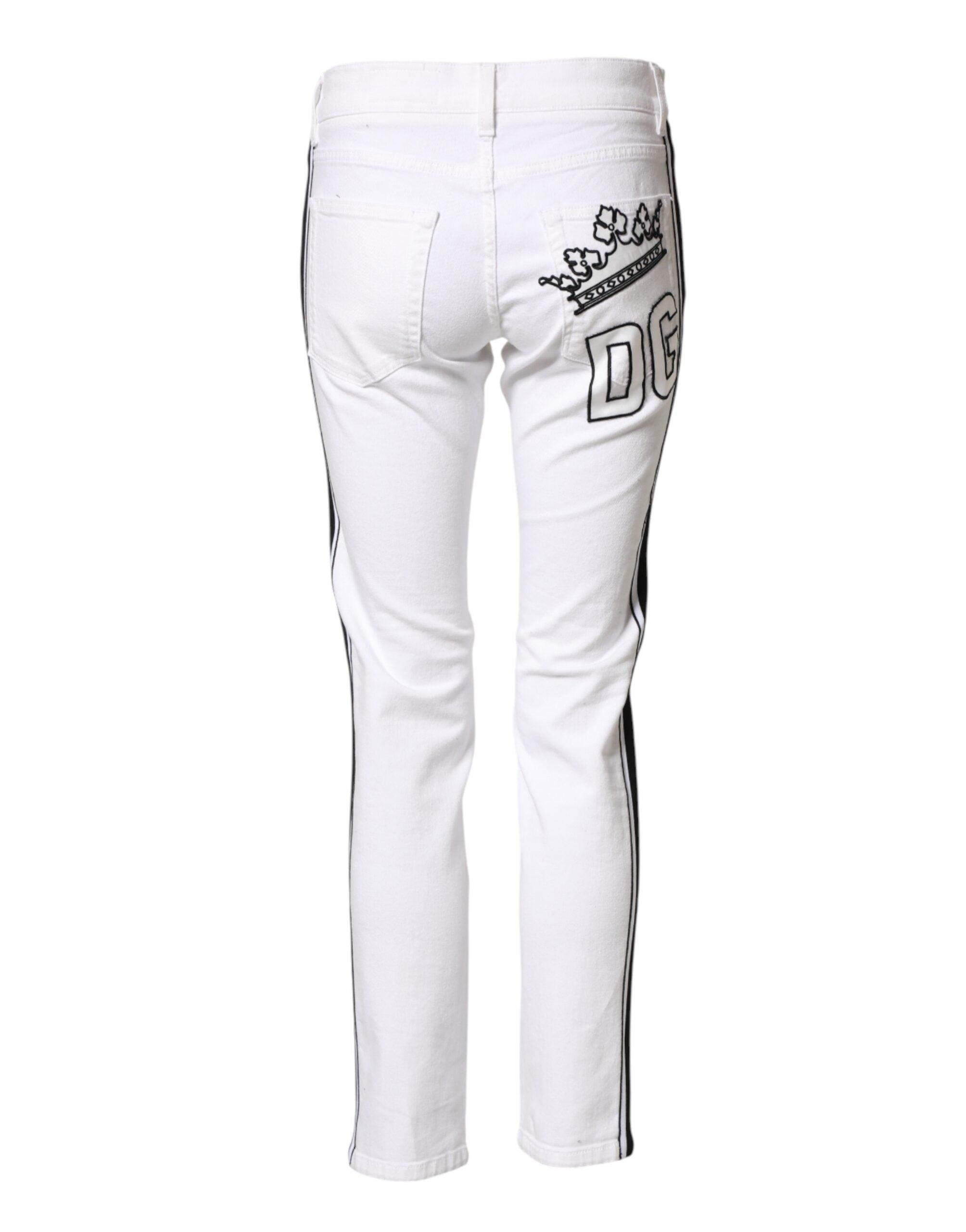 Dolce & Gabbana White Cotton Stretch Skinny Men Denim Jeans Dolce & Gabbana
