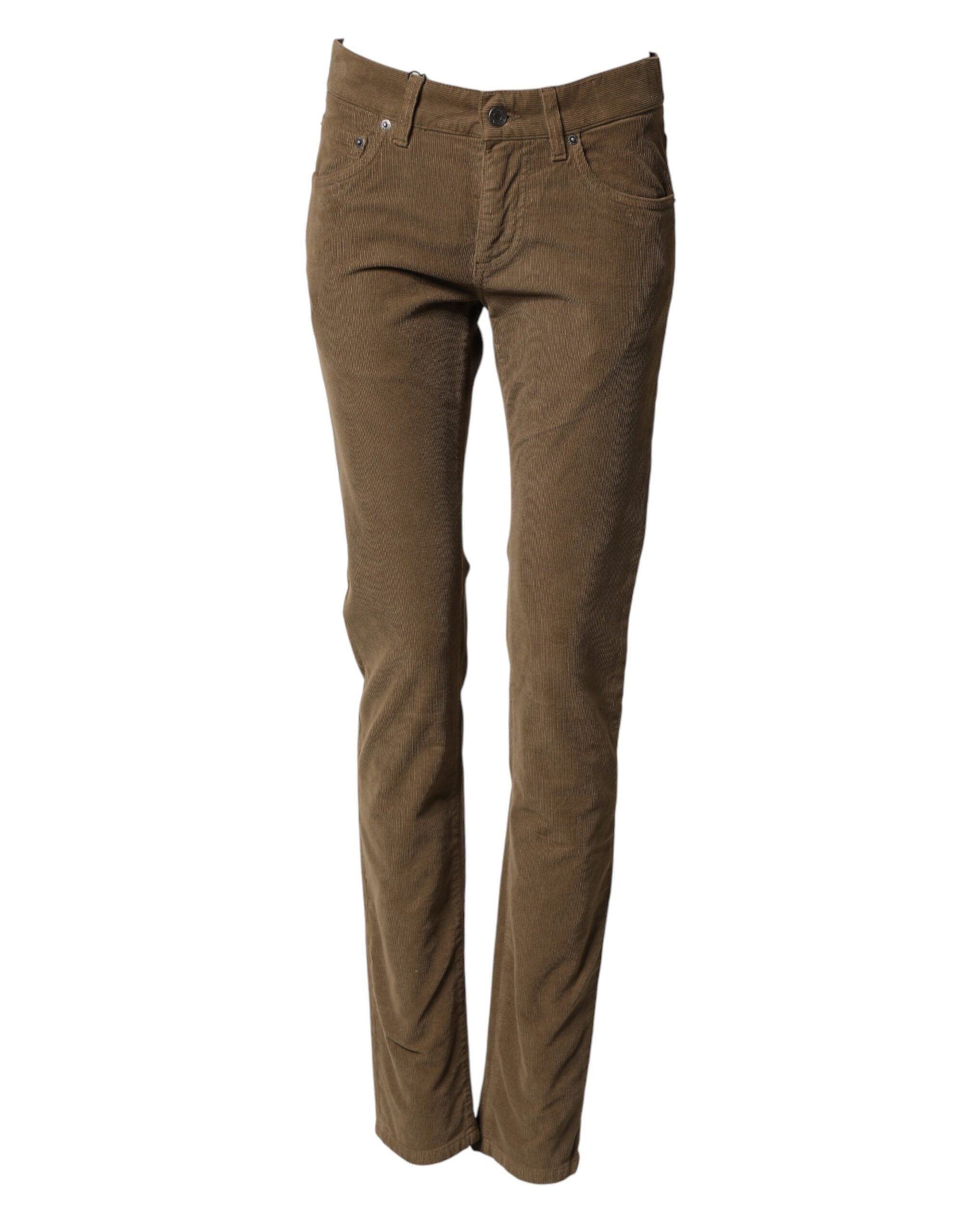 Dolce & Gabbana Brown Cotton Stretch Skinny Men Denim Jeans Dolce & Gabbana