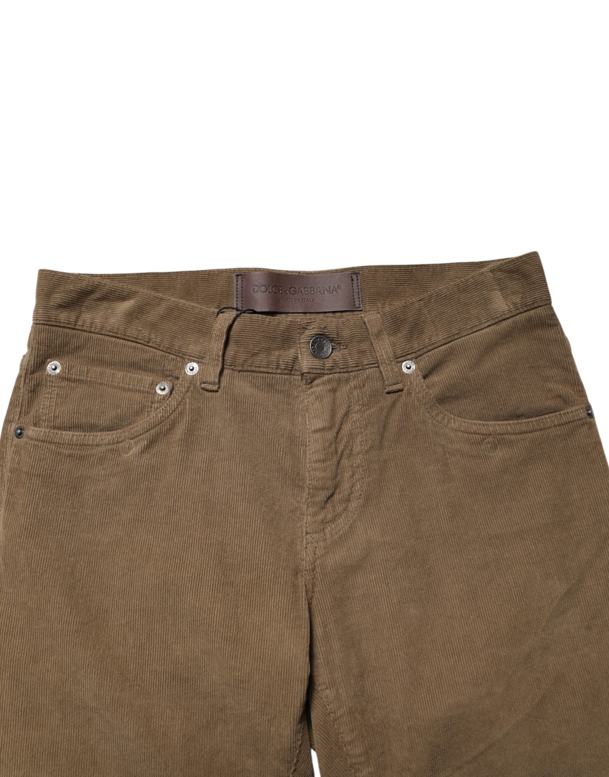 Dolce & Gabbana Brown Cotton Stretch Skinny Men Denim Jeans Dolce & Gabbana