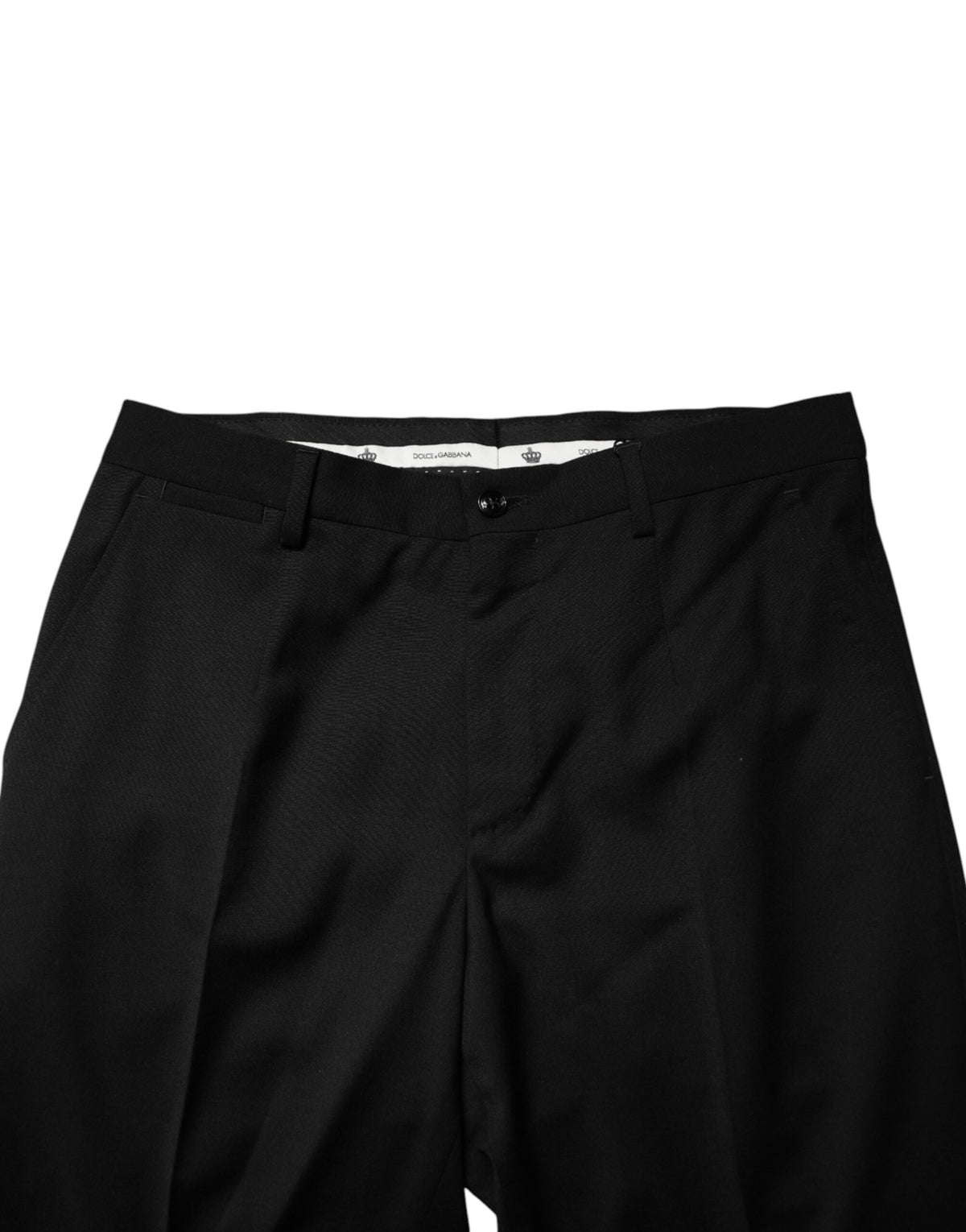 Dolce & Gabbana Black Wool Formal Dress Men Trouser Pants