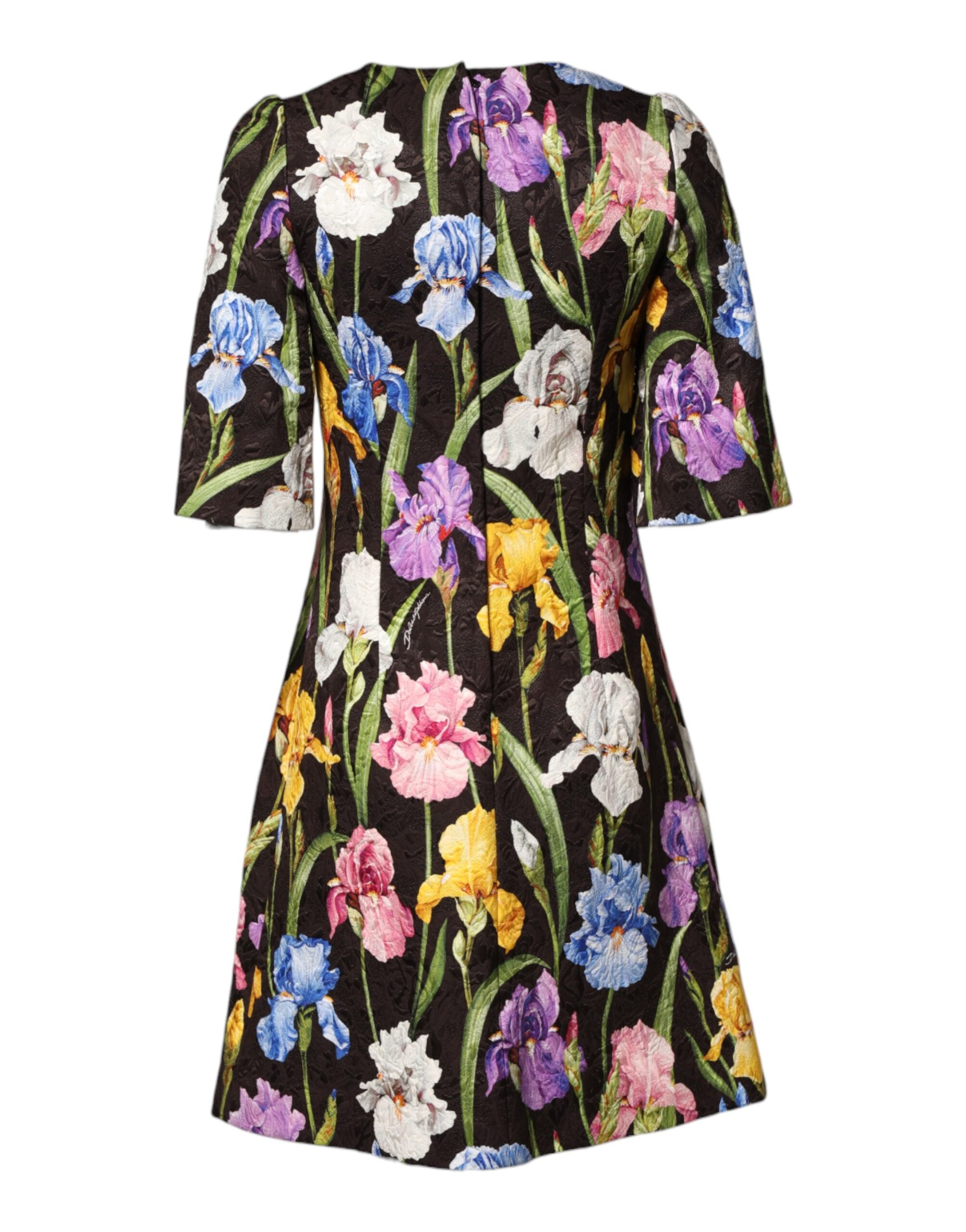 Dolce & Gabbana Black Floral Brocade A-line Mini Dress Dolce & Gabbana