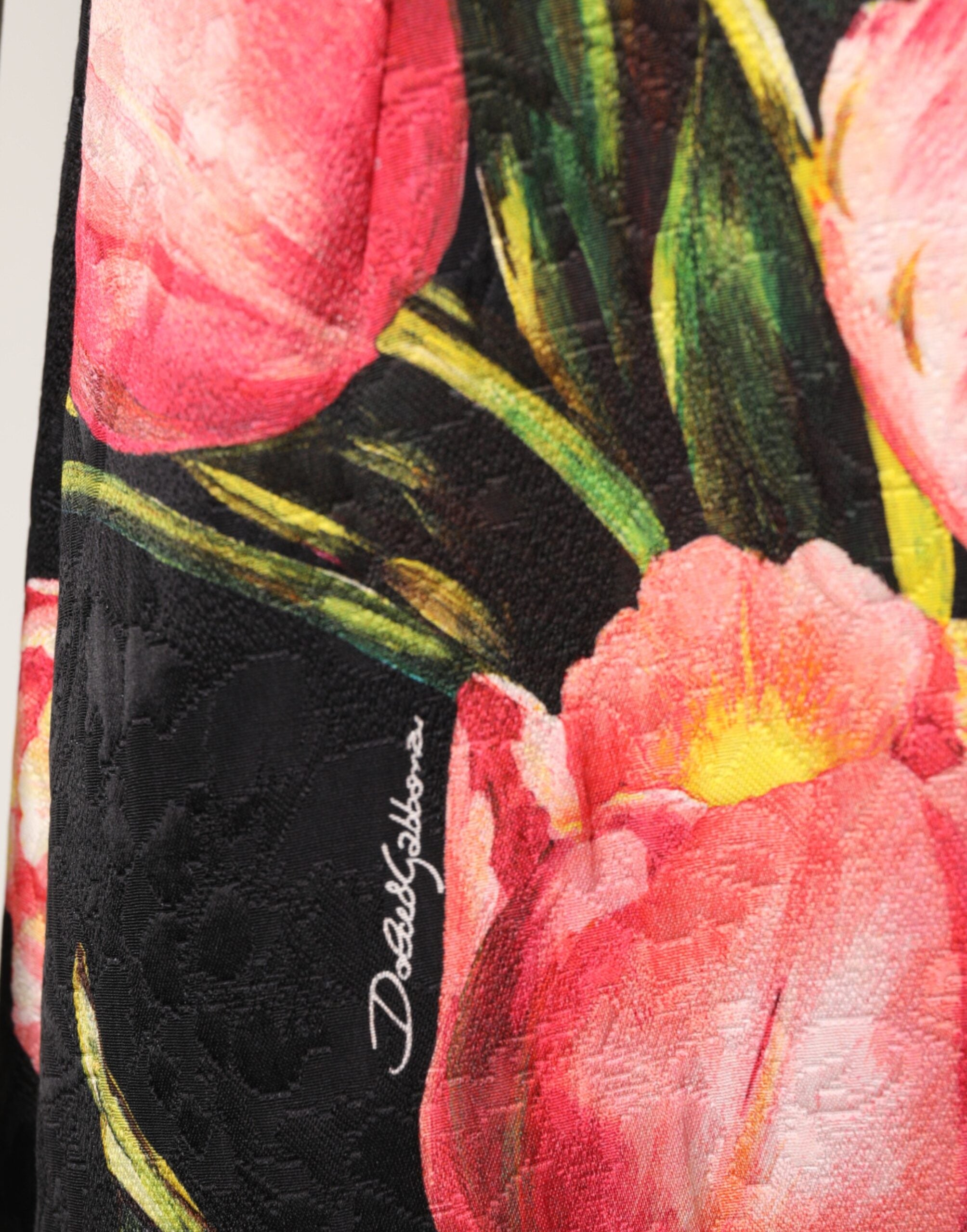 Dolce & Gabbana Black Floral Print Viscose A-line Mini  Dress Dolce & Gabbana