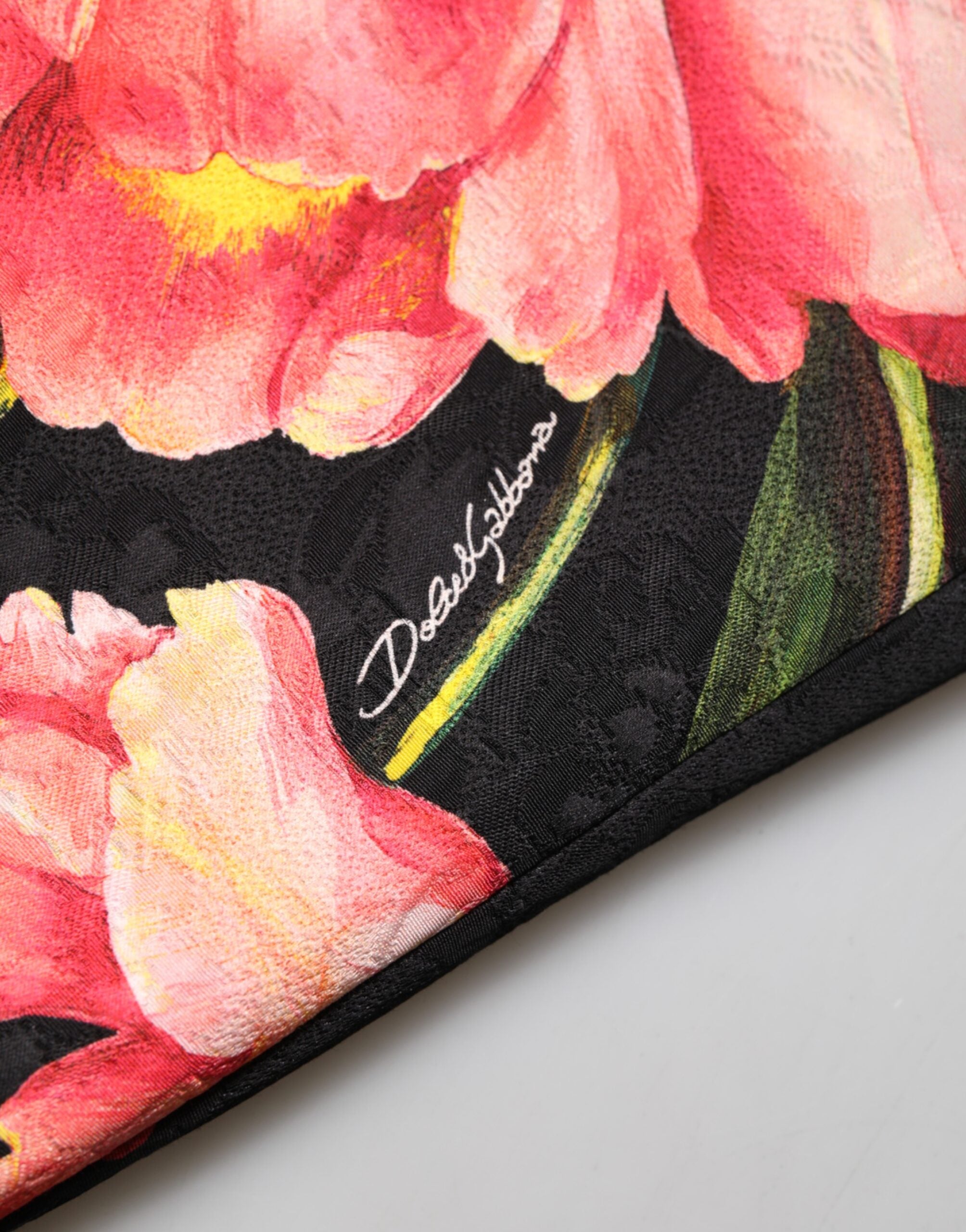 Dolce & Gabbana Black Floral Print Viscose A-line Mini  Dress Dolce & Gabbana