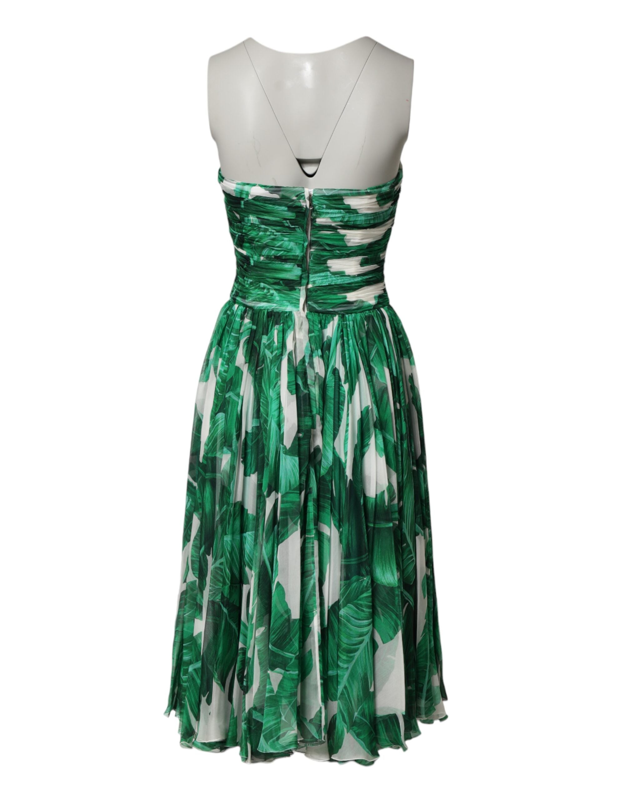 Dolce & Gabbana Green Pineapple Embellished BananaLeaf Dress Dolce & Gabbana