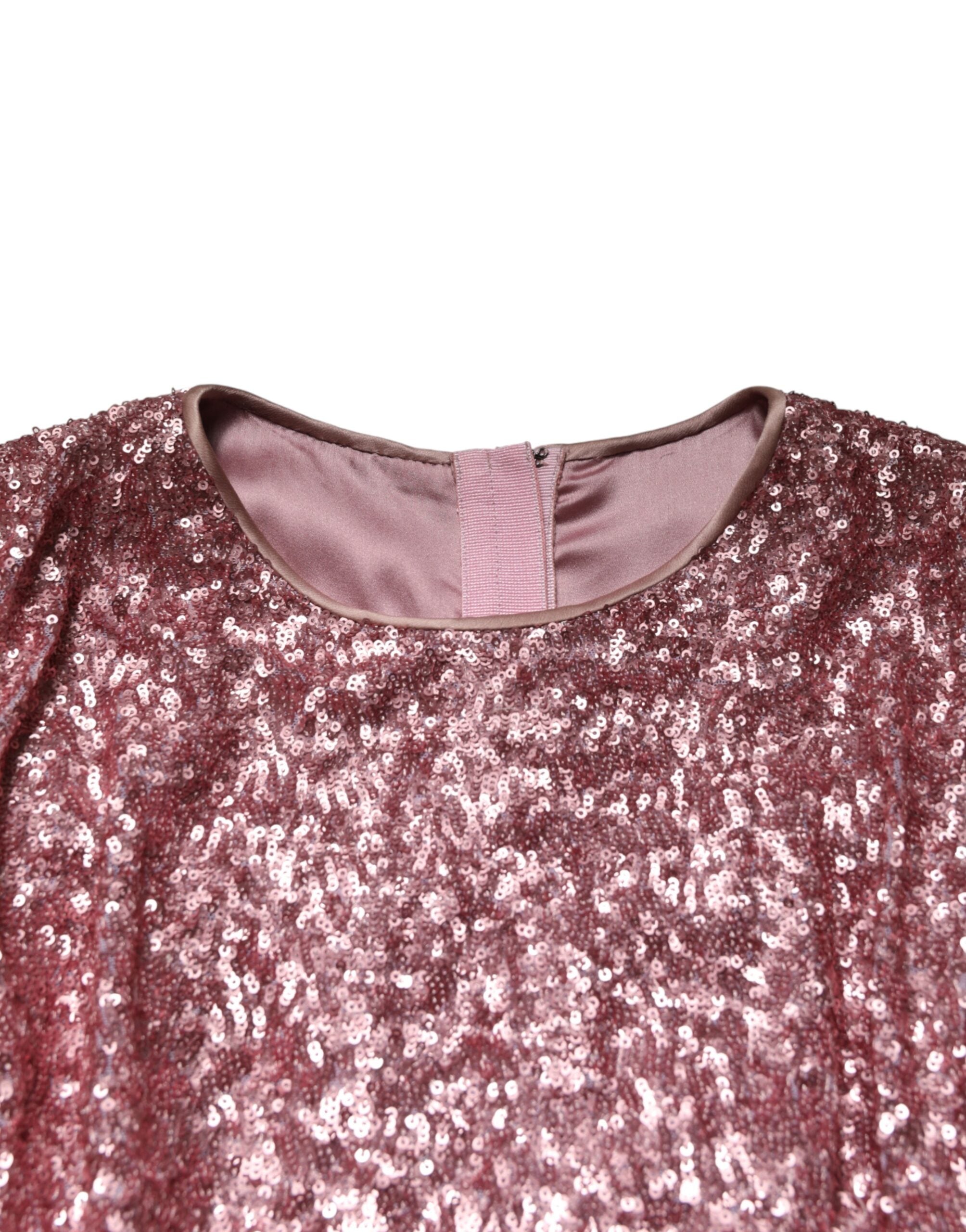 Dolce & Gabbana Pink Sequinned Mermaid Long Gown Dress Dolce & Gabbana