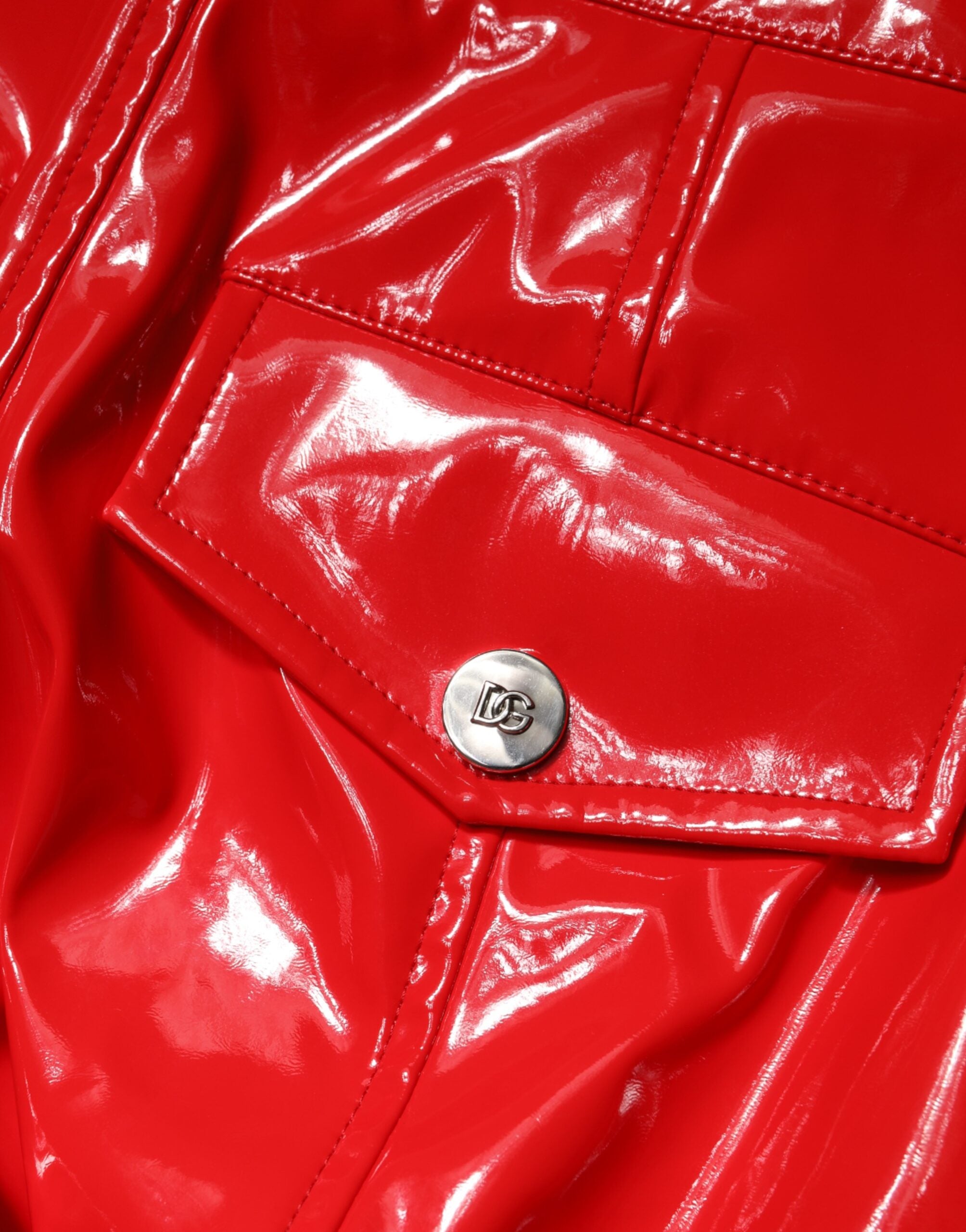 Dolce & Gabbana Red Glossy Polyester Cargo Boot Cut Pants Dolce & Gabbana