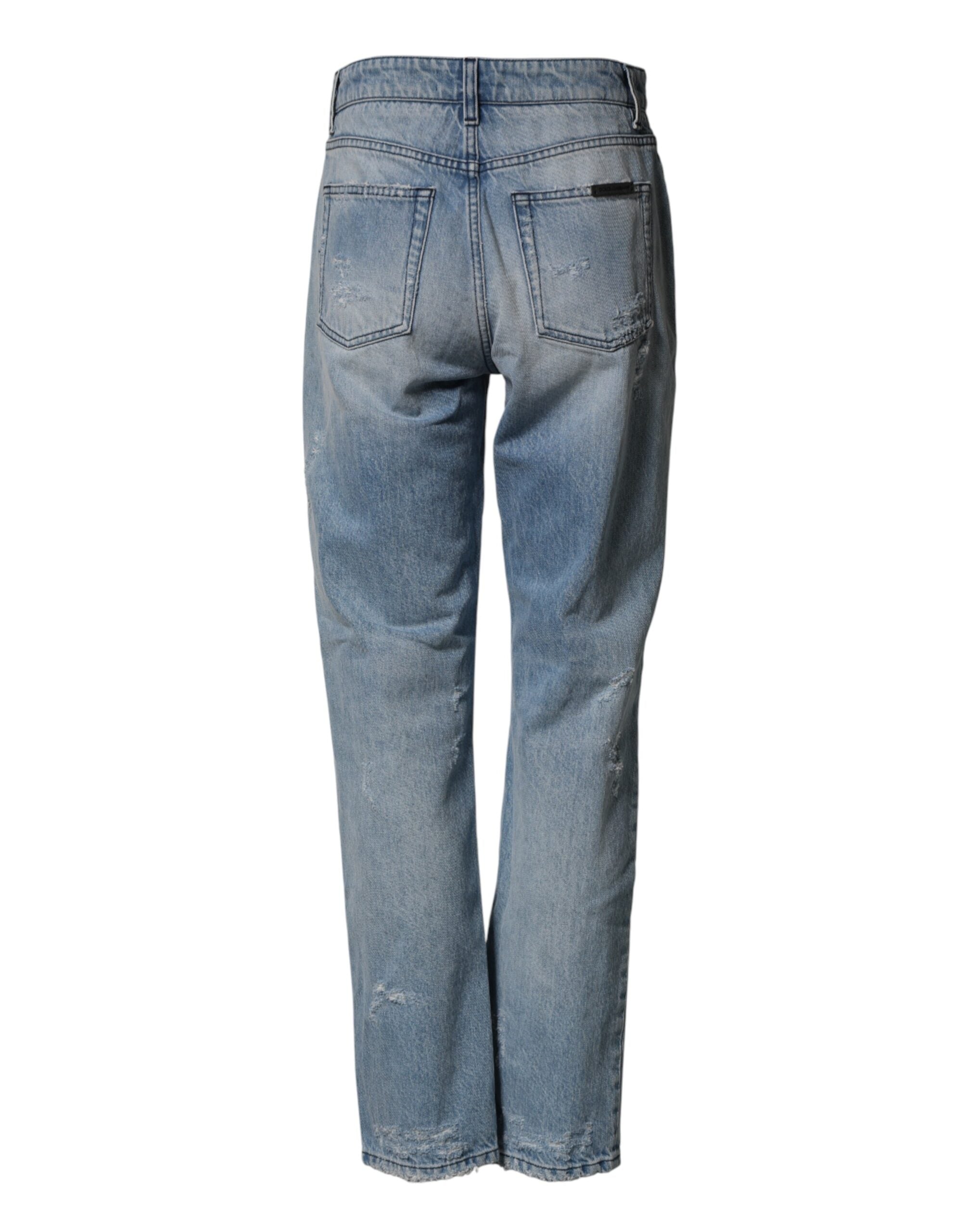 Dolce & Gabbana LightBlue Ripped Washed BOYFRIEND Denim Jeans Dolce & Gabbana