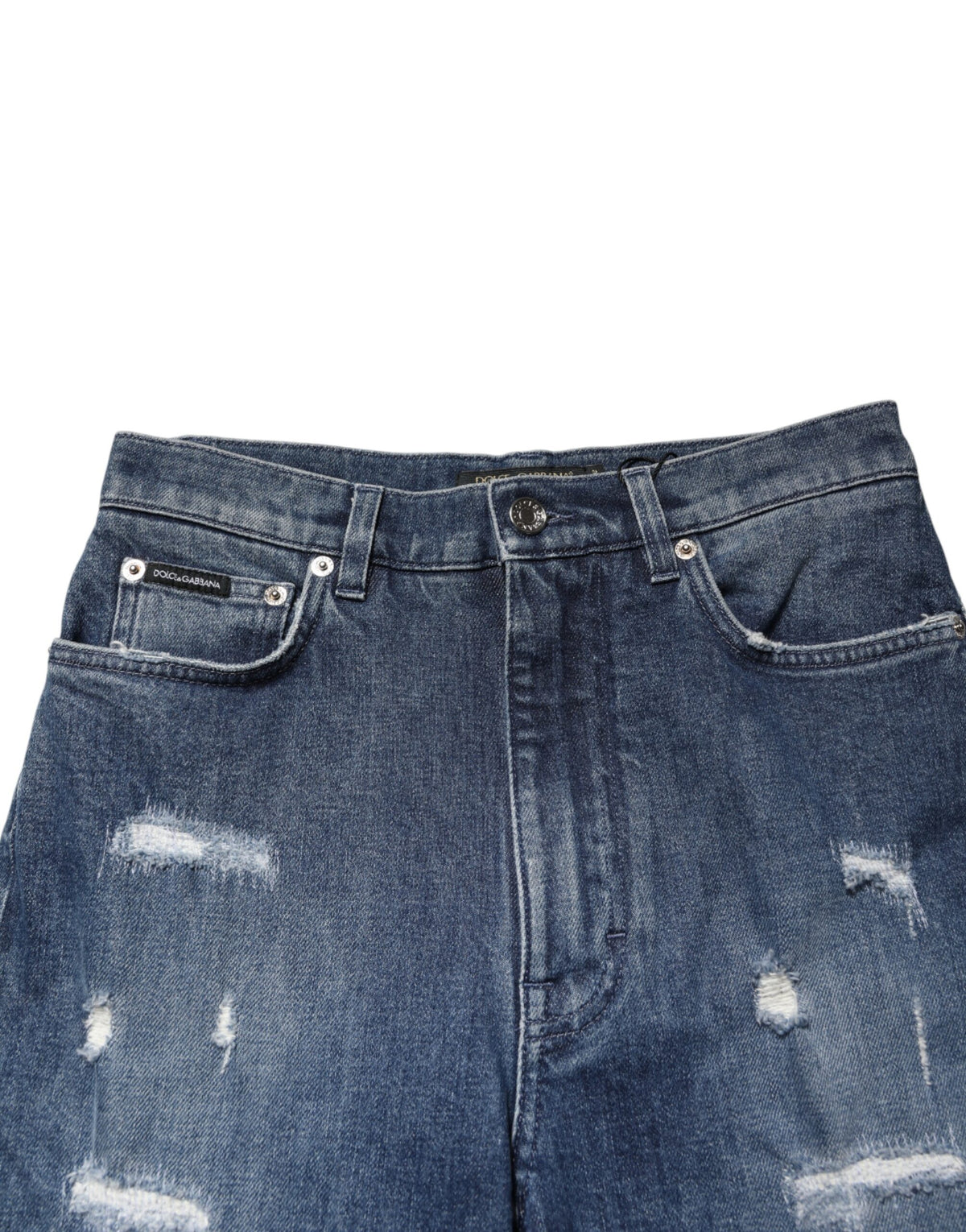 Dolce & Gabbana Blue Distressed Washed Logo GRACE Denim Jeans